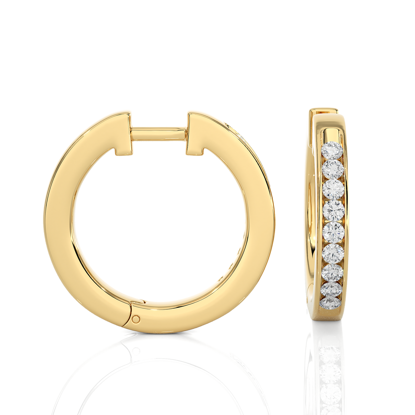Mini-Hoop Earrings/Round Stone Earrings/Gold CVD Diamond Earring/Anniversary Gift/Solitaire Diamond Stud Earring/1 Ct Diamond Earring/Prong Setting/igi Certified/Stud Earring/Ethical Diamond/Silver Earring/Gold Earring/CVD Diamond Earring/E Color Diamond/VS Clarity Diamond/Manmade Diamond/Lab Grown Diamond/Round Cut Diamond