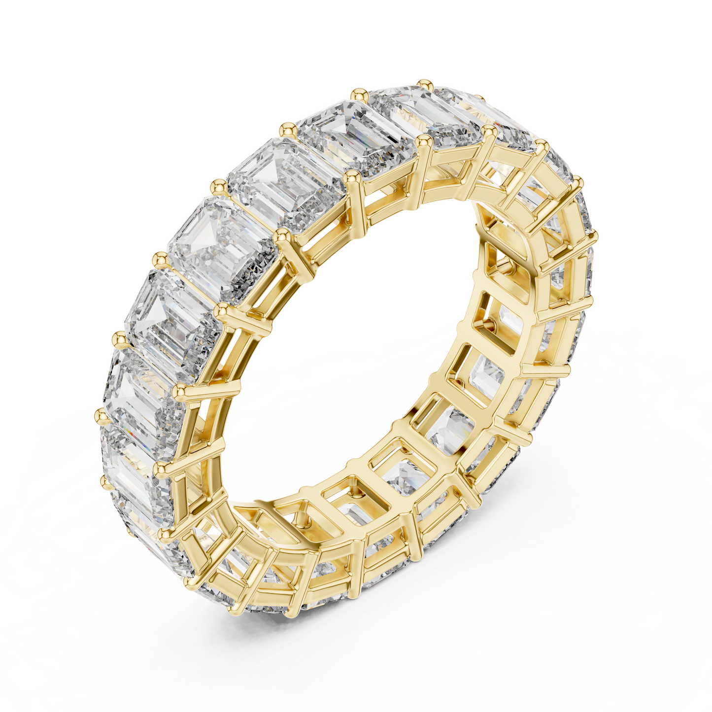 Emerald Cut Lab Grown Diamond Eternity Band
