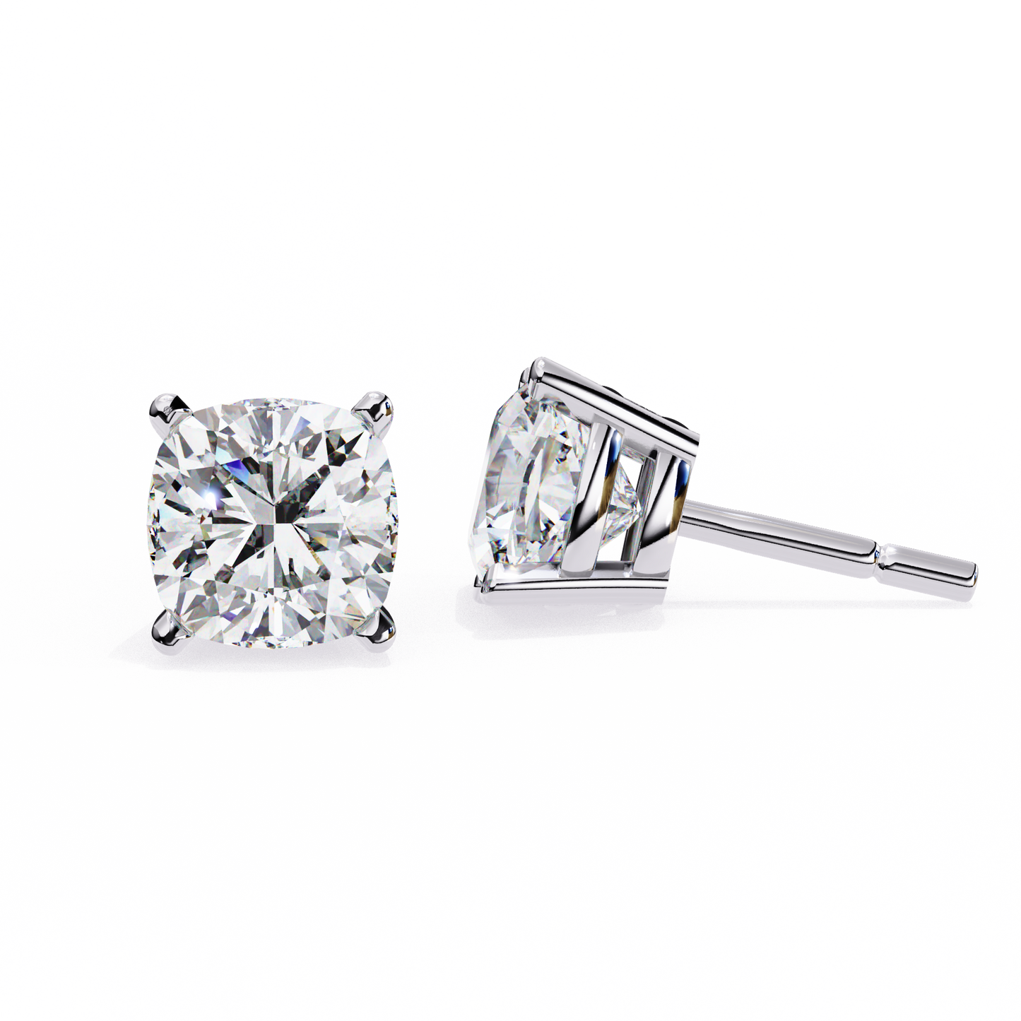 1.17 Ct Cushion Cut Lab Grown Diamond Prong Stud Earring/Gold CVD Diamond Earring/Anniversary Gift/Solitaire Diamond Stud Earring/1 Ct Diamond Earring/Prong Setting/igi Certified/Stud Earring/Ethical Diamond/Silver Earring/Gold Earring/CVD Diamond Earring/E Color Diamond/VS Clarity Diamond/Manmade Diamond/Lab Grown Diamond/Cushion Cut Diamond