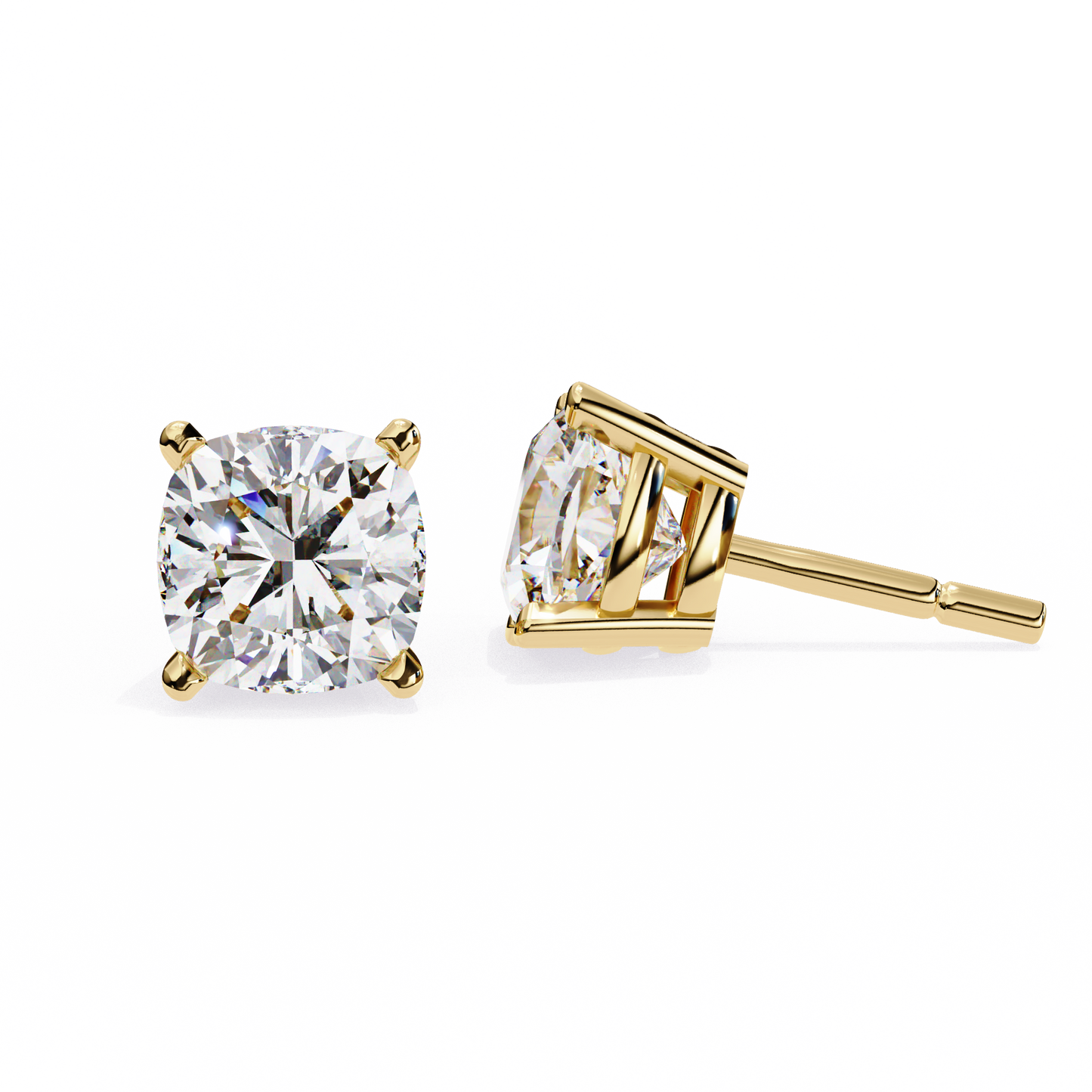 1.17 Ct Cushion Cut Lab Grown Diamond Prong Stud Earring/Gold CVD Diamond Earring/Anniversary Gift/Solitaire Diamond Stud Earring/1 Ct Diamond Earring/Prong Setting/igi Certified/Stud Earring/Ethical Diamond/Silver Earring/Gold Earring/CVD Diamond Earring/E Color Diamond/VS Clarity Diamond/Manmade Diamond/Lab Grown Diamond/Cushion Cut Diamond