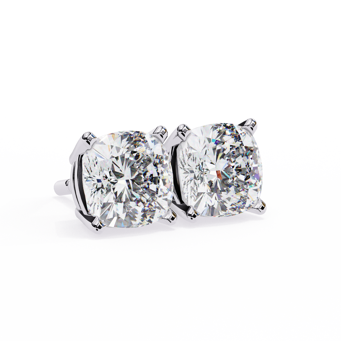 1.17 Ct Cushion Cut Lab Grown Diamond Prong Stud Earring/Gold CVD Diamond Earring/Anniversary Gift/Solitaire Diamond Stud Earring/1 Ct Diamond Earring/Prong Setting/igi Certified/Stud Earring/Ethical Diamond/Silver Earring/Gold Earring/CVD Diamond Earring/E Color Diamond/VS Clarity Diamond/Manmade Diamond/Lab Grown Diamond/Cushion Cut Diamond
