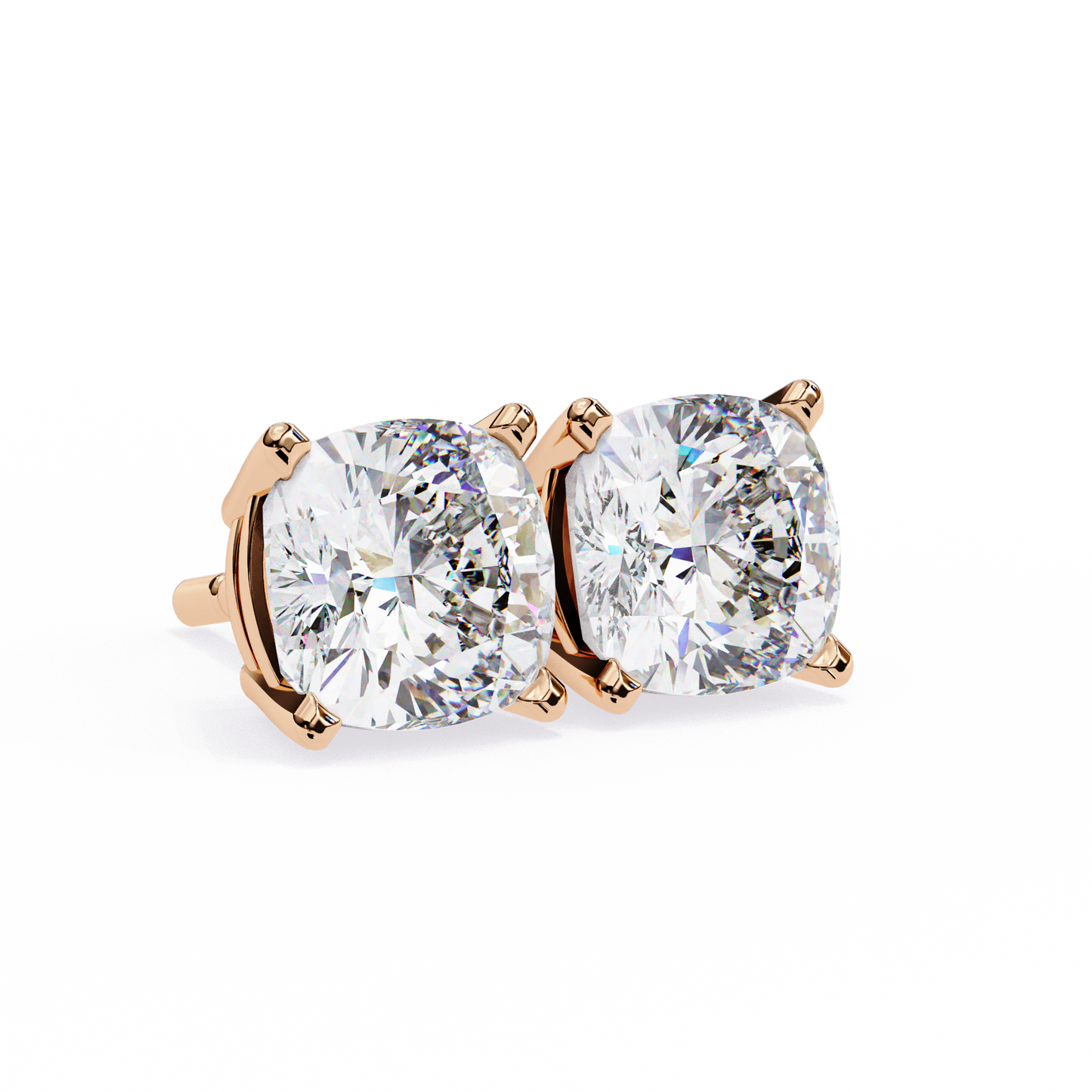 1.17 Ct Cushion Cut Lab Grown Diamond Prong Stud Earring/Gold CVD Diamond Earring/Anniversary Gift/Solitaire Diamond Stud Earring/1 Ct Diamond Earring/Prong Setting/igi Certified/Stud Earring/Ethical Diamond/Silver Earring/Gold Earring/CVD Diamond Earring/E Color Diamond/VS Clarity Diamond/Manmade Diamond/Lab Grown Diamond/Cushion Cut Diamond