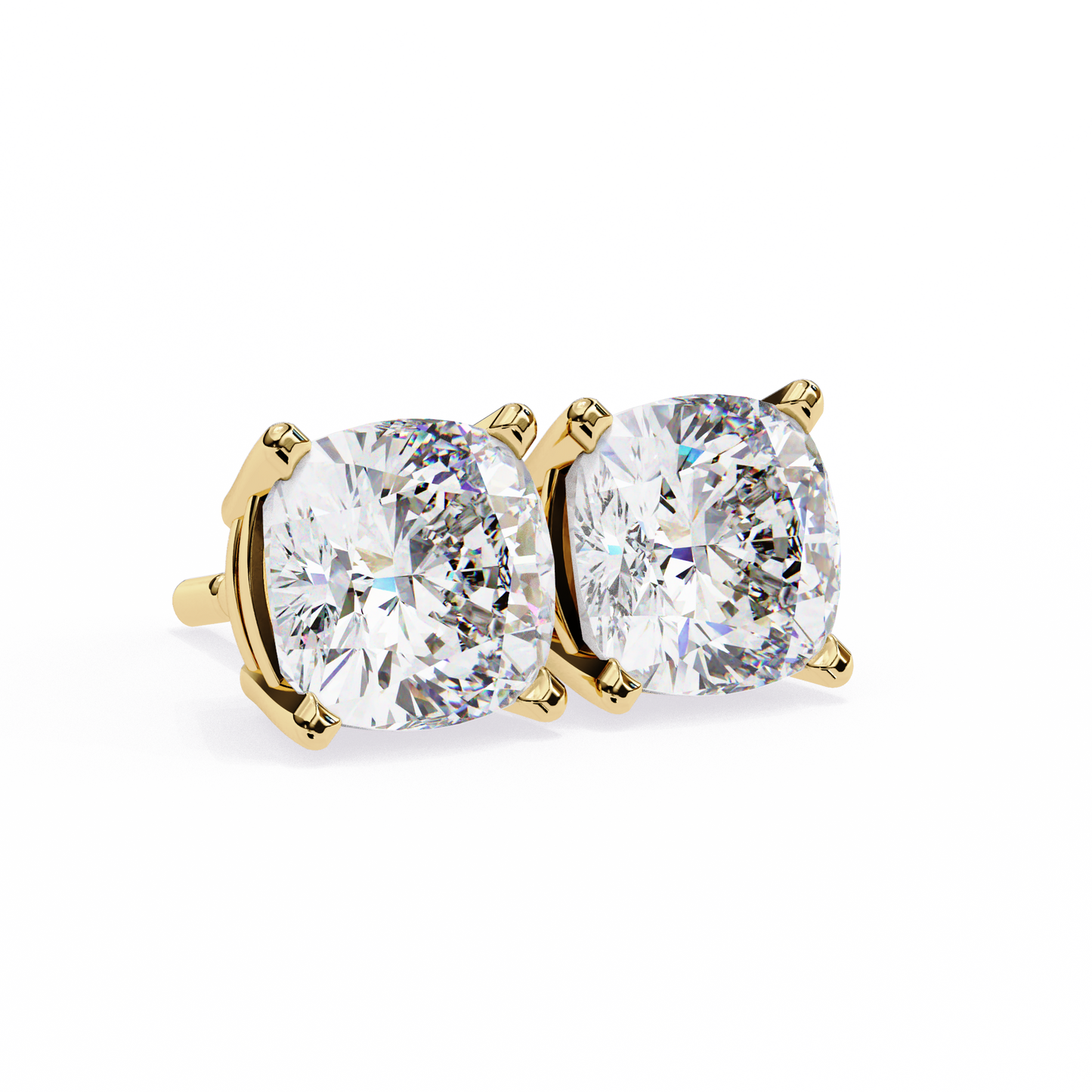 1.17 Ct Cushion Cut Lab Grown Diamond Prong Stud Earring/Gold CVD Diamond Earring/Anniversary Gift/Solitaire Diamond Stud Earring/1 Ct Diamond Earring/Prong Setting/igi Certified/Stud Earring/Ethical Diamond/Silver Earring/Gold Earring/CVD Diamond Earring/E Color Diamond/VS Clarity Diamond/Manmade Diamond/Lab Grown Diamond/Cushion Cut Diamond