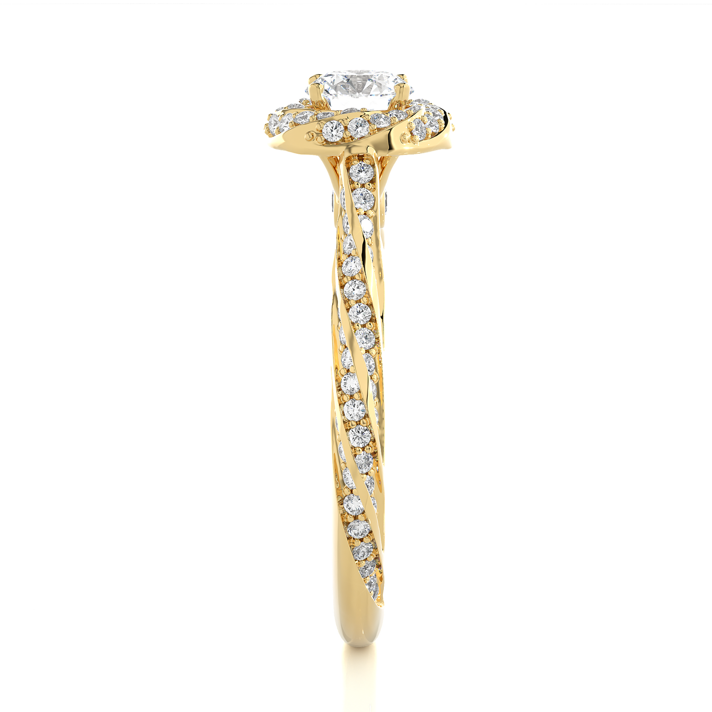 1.03 Ct Round Cut E-VS2 Lab Grown Diamond Halo Engagement Ring/Wedding Ring/E Color/VS Clarity/1 Ct Diamond Ring/CVD Diamond Ring/Round Cut Diamond/Round Diamond Side Stone/Prong Set/Pave Set/Halo Set/10k Gold/14k Gold/18k Gold/Yellow Gold/White Gold/Rose Gold/Anniversary Gift