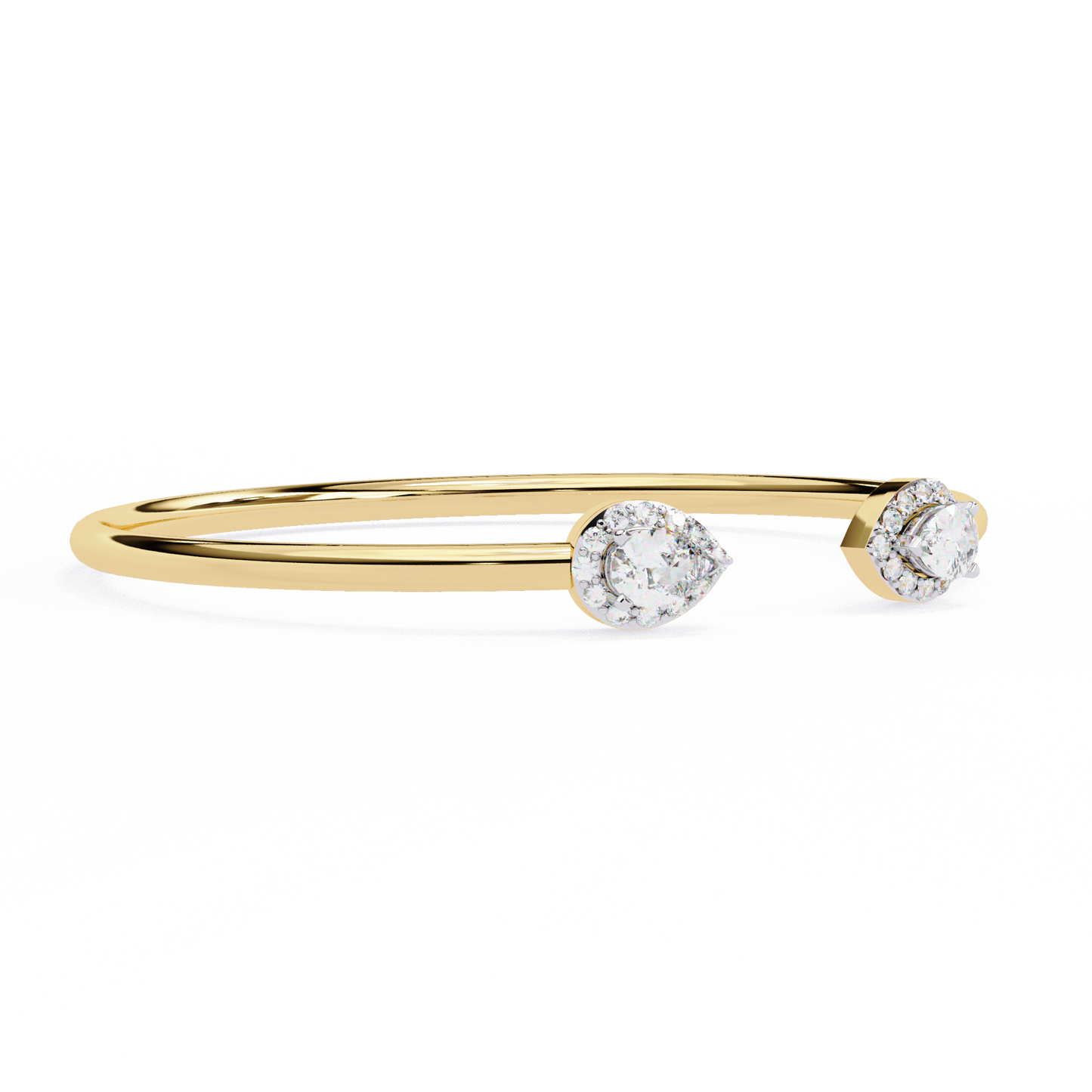 Pear Halo Gap Bangle/Gold Diamond Bracelet/1 CTW Diamond Bracelet/Solitaire Diamond Bracelet/Anniversary Gift For Her/igi Certified/Ethical Diamond/Silver Bracelet/Gold Bracelet/EF Color Diamond/VS Clarity Diamond/Manmade Diamond/Lab Grown Diamond/Pear Cut Diamond/Bracelet