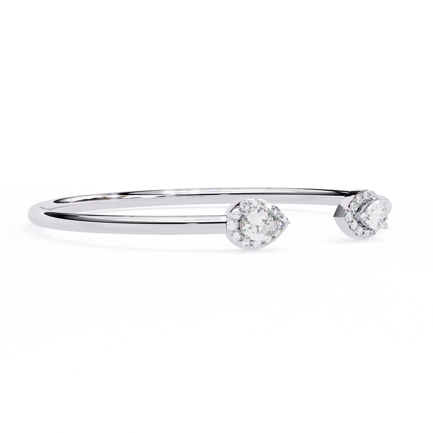 Pear Halo Gap Bangle/Gold Diamond Bracelet/1 CTW Diamond Bracelet/Solitaire Diamond Bracelet/Anniversary Gift For Her/igi Certified/Ethical Diamond/Silver Bracelet/Gold Bracelet/EF Color Diamond/VS Clarity Diamond/Manmade Diamond/Lab Grown Diamond/Pear Cut Diamond/Bracelet