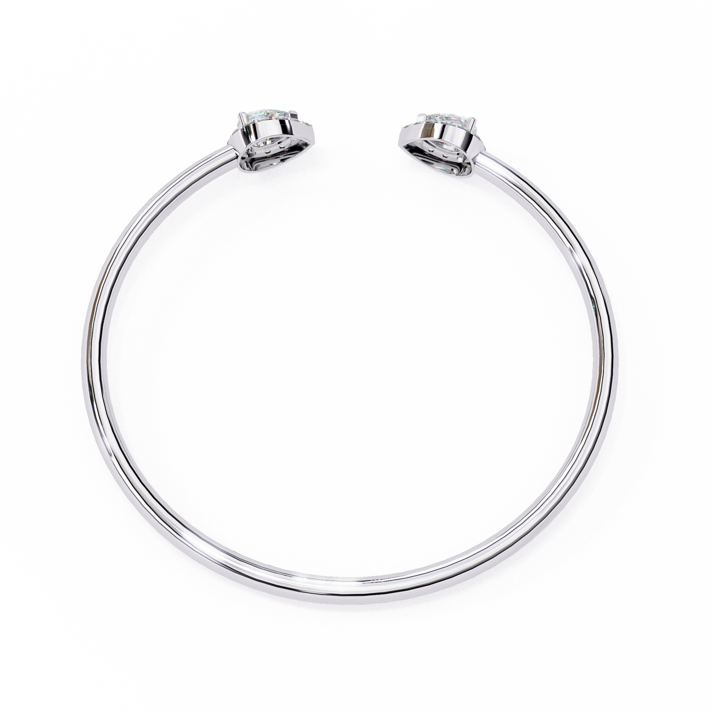 Pear Halo Gap Bangle/Gold Diamond Bracelet/1 CTW Diamond Bracelet/Solitaire Diamond Bracelet/Anniversary Gift For Her/igi Certified/Ethical Diamond/Silver Bracelet/Gold Bracelet/EF Color Diamond/VS Clarity Diamond/Manmade Diamond/Lab Grown Diamond/Pear Cut Diamond/Bracelet