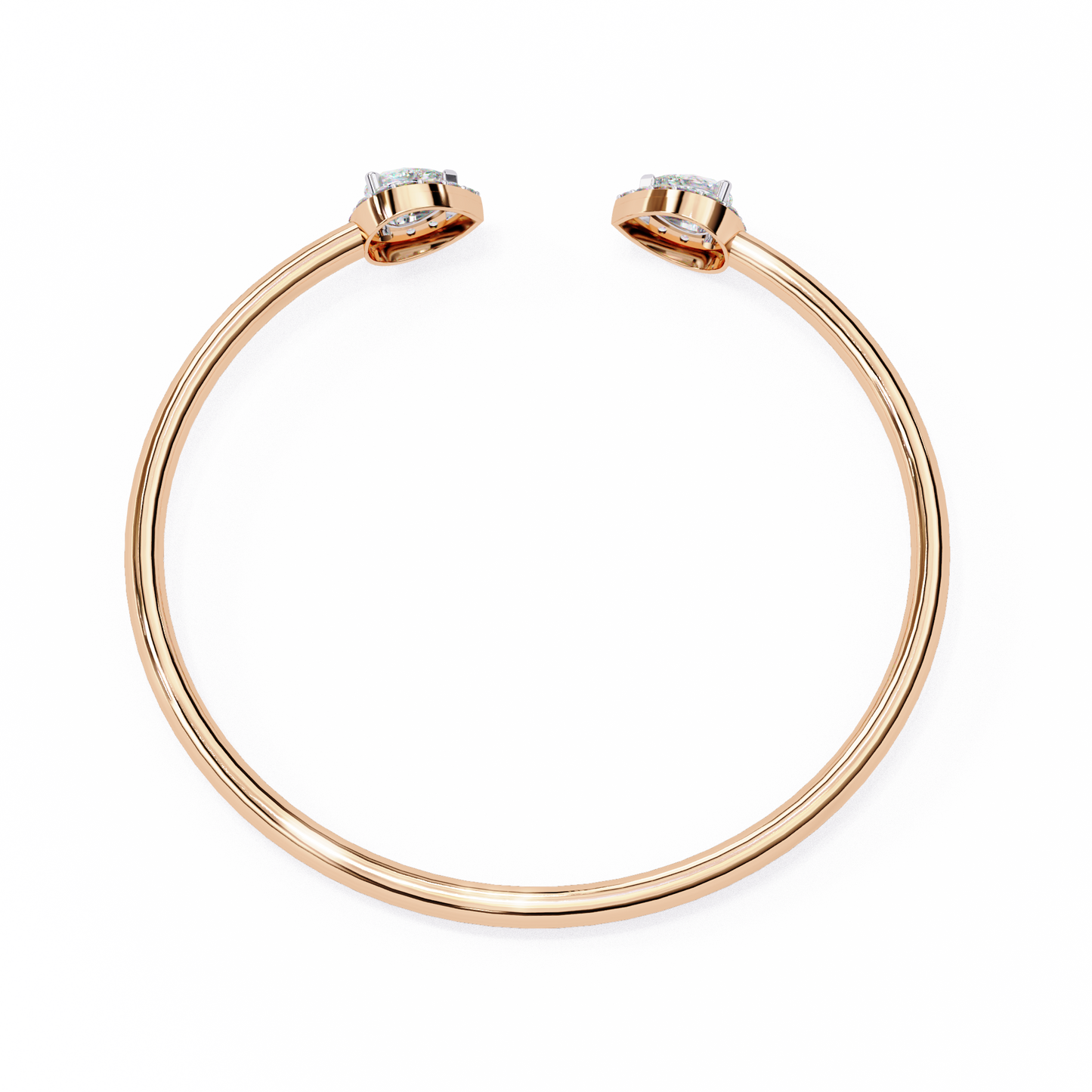 Pear Halo Gap Bangle/Gold Diamond Bracelet/1 CTW Diamond Bracelet/Solitaire Diamond Bracelet/Anniversary Gift For Her/igi Certified/Ethical Diamond/Silver Bracelet/Gold Bracelet/EF Color Diamond/VS Clarity Diamond/Manmade Diamond/Lab Grown Diamond/Pear Cut Diamond/Bracelet