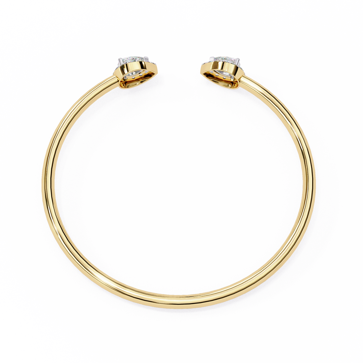 Pear Halo Gap Bangle/Gold Diamond Bracelet/1 CTW Diamond Bracelet/Solitaire Diamond Bracelet/Anniversary Gift For Her/igi Certified/Ethical Diamond/Silver Bracelet/Gold Bracelet/EF Color Diamond/VS Clarity Diamond/Manmade Diamond/Lab Grown Diamond/Pear Cut Diamond/Bracelet
