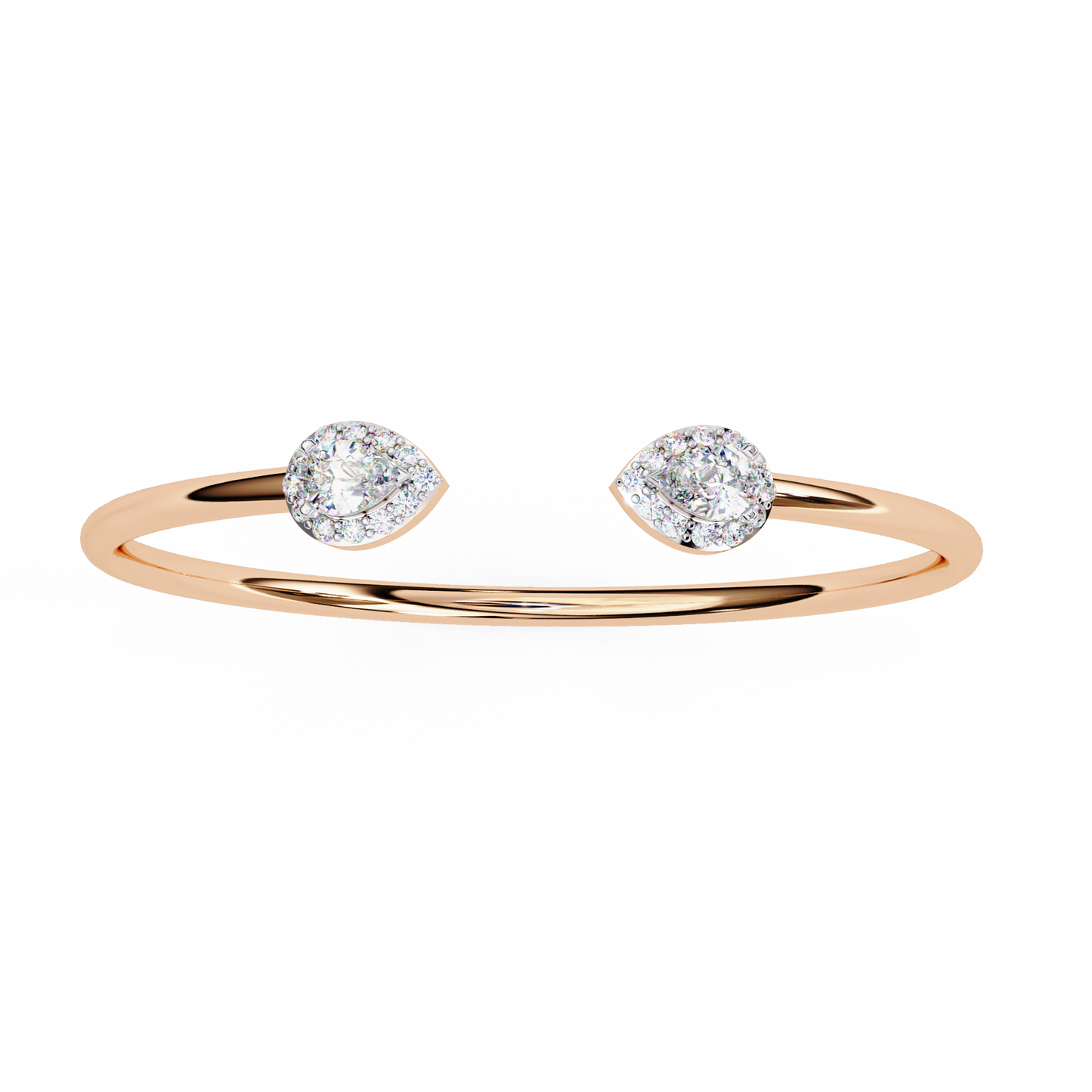 Pear Halo Gap Bangle/Gold Diamond Bracelet/1 CTW Diamond Bracelet/Solitaire Diamond Bracelet/Anniversary Gift For Her/igi Certified/Ethical Diamond/Silver Bracelet/Gold Bracelet/EF Color Diamond/VS Clarity Diamond/Manmade Diamond/Lab Grown Diamond/Pear Cut Diamond/Bracelet