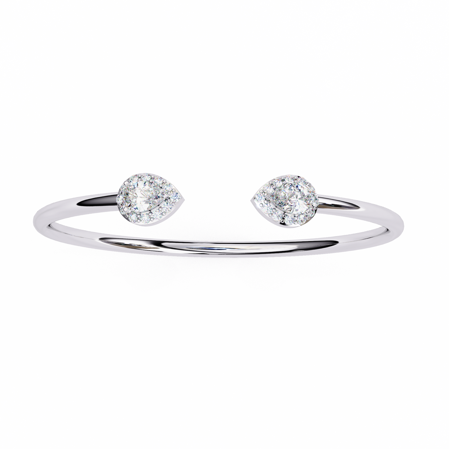 Pear Halo Gap Bangle/Gold Diamond Bracelet/1 CTW Diamond Bracelet/Solitaire Diamond Bracelet/Anniversary Gift For Her/igi Certified/Ethical Diamond/Silver Bracelet/Gold Bracelet/EF Color Diamond/VS Clarity Diamond/Manmade Diamond/Lab Grown Diamond/Pear Cut Diamond/Bracelet