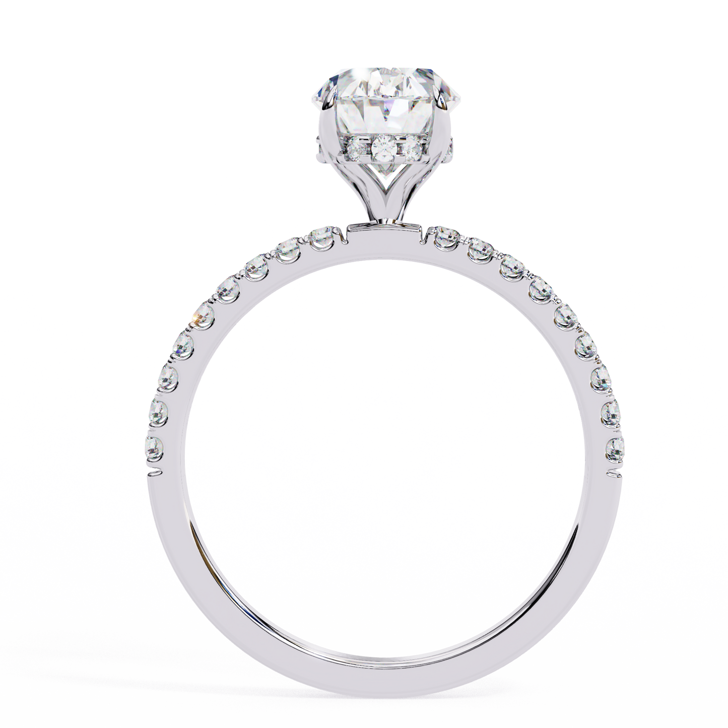 3.5 Ct Oval Cut F-VS1 Lab Grown Diamond Hidden Halo Gold Engagement Ring/Wedding Ring/F Color/VS Clarity/3 Ct Diamond Ring/CVD Diamond Ring/Oval Cut Diamond/Round Diamond Side Stone/Four Prong Set/Pave Set/10k Gold/14k Gold/18k Gold/Yellow Gold/White Gold/Rose Gold/Anniversary Gift