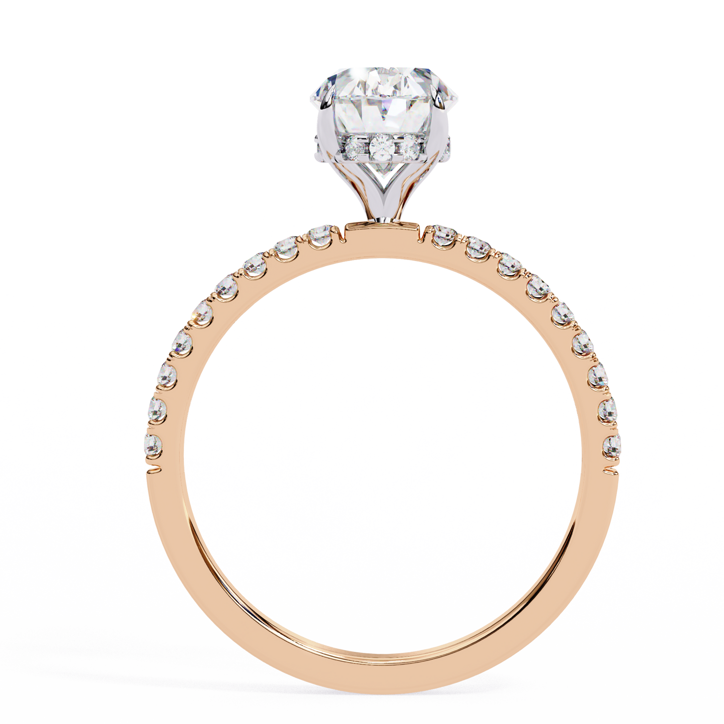 3.5 Ct Oval Cut F-VS1 Lab Grown Diamond Hidden Halo Gold Engagement Ring/Wedding Ring/F Color/VS Clarity/3 Ct Diamond Ring/CVD Diamond Ring/Oval Cut Diamond/Round Diamond Side Stone/Four Prong Set/Pave Set/10k Gold/14k Gold/18k Gold/Yellow Gold/White Gold/Rose Gold/Anniversary Gift