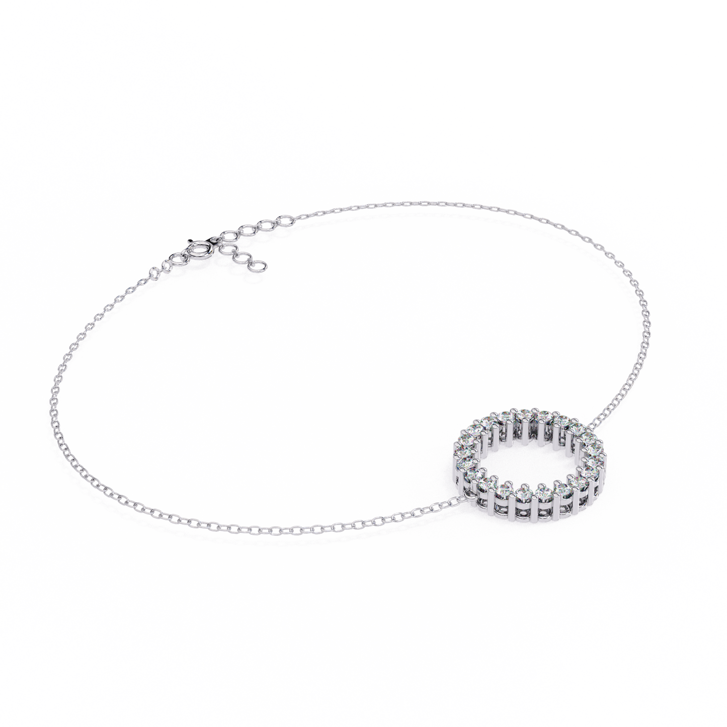Circle Diamond Bracelet/Gold Diamond Bracelet/1 CTW Diamond Bracelet/Solitaire Diamond Bracelet/Anniversary Gift For Her/igi Certified/Ethical Diamond/Silver Bracelet/Gold Bracelet/EF Color Diamond/VS Clarity Diamond/Manmade Diamond/Lab Grown Diamond/Round Cut Diamond/Bracelet