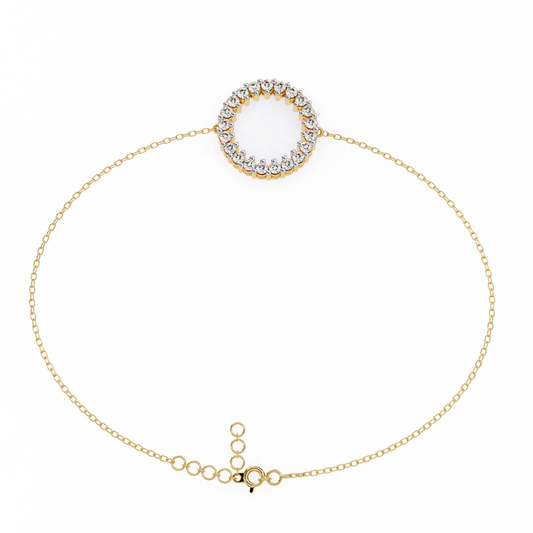 Circle Diamond Bracelet/Gold Diamond Bracelet/1 CTW Diamond Bracelet/Solitaire Diamond Bracelet/Anniversary Gift For Her/igi Certified/Ethical Diamond/Silver Bracelet/Gold Bracelet/EF Color Diamond/VS Clarity Diamond/Manmade Diamond/Lab Grown Diamond/Round Cut Diamond/Bracelet