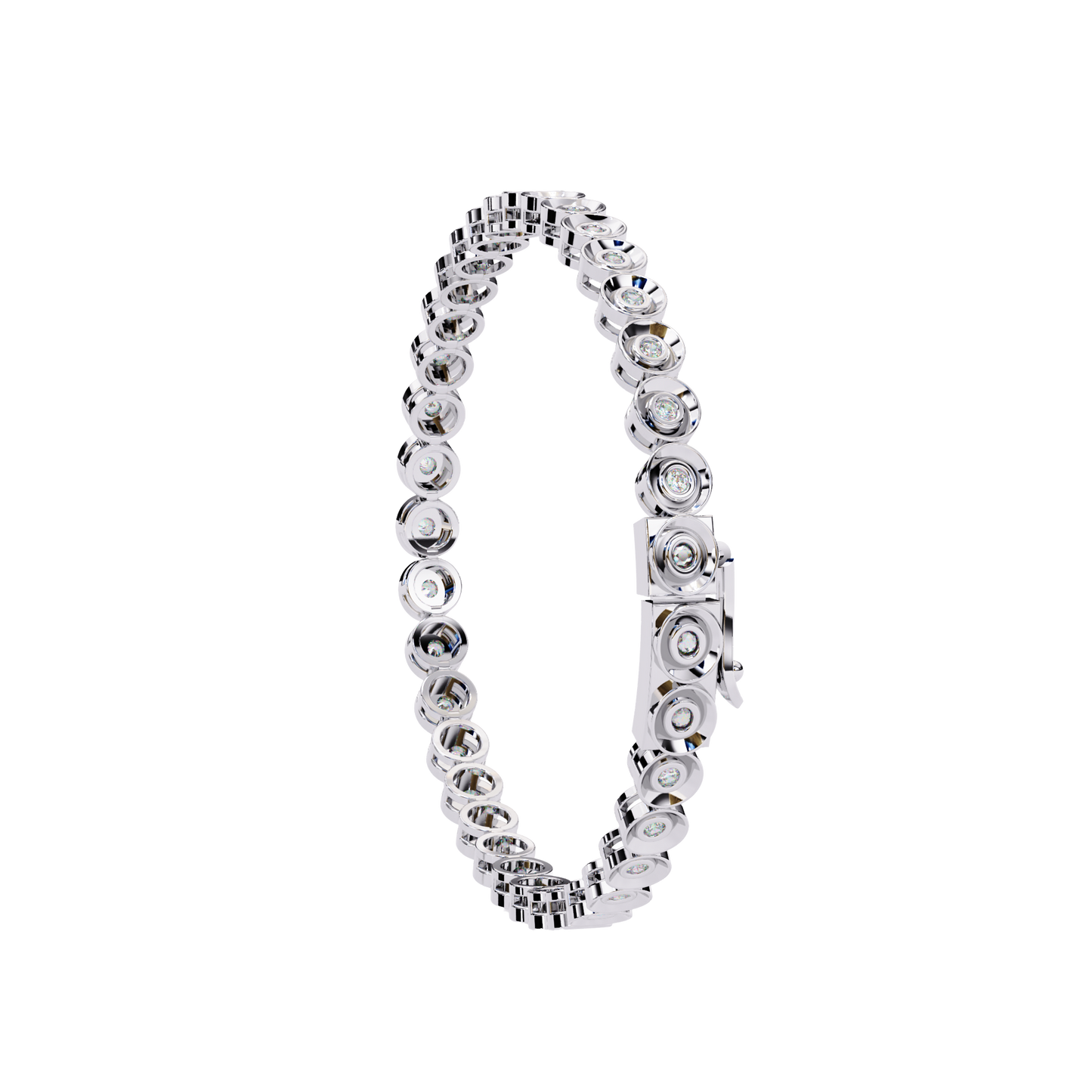 3.0 CTW Round Cut Lab Grown Diamond Bezel Gold Bracelet/Gold Diamond Bracelet/3 CTW Diamond Bracelet/Solitaire Diamond Bracelet/Anniversary Gift For Her/igi Certified/Ethical Diamond/Silver Bracelet/Gold Bracelet/EF Color Diamond/VS Clarity Diamond/Manmade Diamond/Lab Grown Diamond/Round Cut Diamond/Bracelet