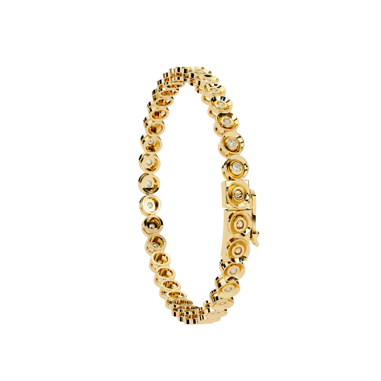 3.0 CTW Round Cut Lab Grown Diamond Bezel Gold Bracelet/Gold Diamond Bracelet/3 CTW Diamond Bracelet/Solitaire Diamond Bracelet/Anniversary Gift For Her/igi Certified/Ethical Diamond/Silver Bracelet/Gold Bracelet/EF Color Diamond/VS Clarity Diamond/Manmade Diamond/Lab Grown Diamond/Round Cut Diamond/Bracelet