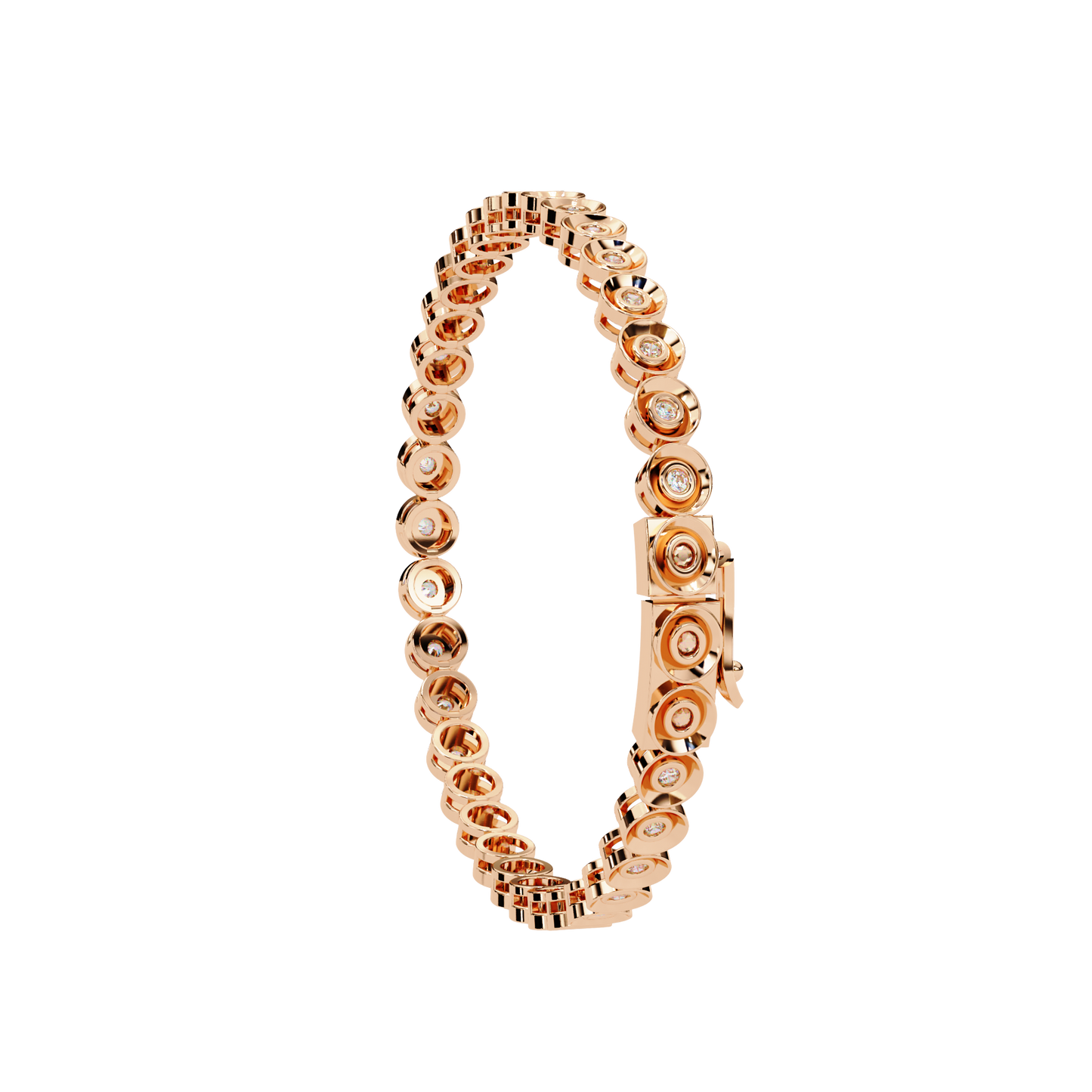 3.0 CTW Round Cut Lab Grown Diamond Bezel Gold Bracelet/Gold Diamond Bracelet/3 CTW Diamond Bracelet/Solitaire Diamond Bracelet/Anniversary Gift For Her/igi Certified/Ethical Diamond/Silver Bracelet/Gold Bracelet/EF Color Diamond/VS Clarity Diamond/Manmade Diamond/Lab Grown Diamond/Round Cut Diamond/Bracelet