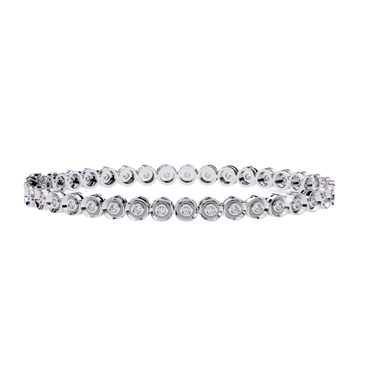3.0 CTW Round Cut Lab Grown Diamond Bezel Gold Bracelet/Gold Diamond Bracelet/3 CTW Diamond Bracelet/Solitaire Diamond Bracelet/Anniversary Gift For Her/igi Certified/Ethical Diamond/Silver Bracelet/Gold Bracelet/EF Color Diamond/VS Clarity Diamond/Manmade Diamond/Lab Grown Diamond/Round Cut Diamond/Bracelet