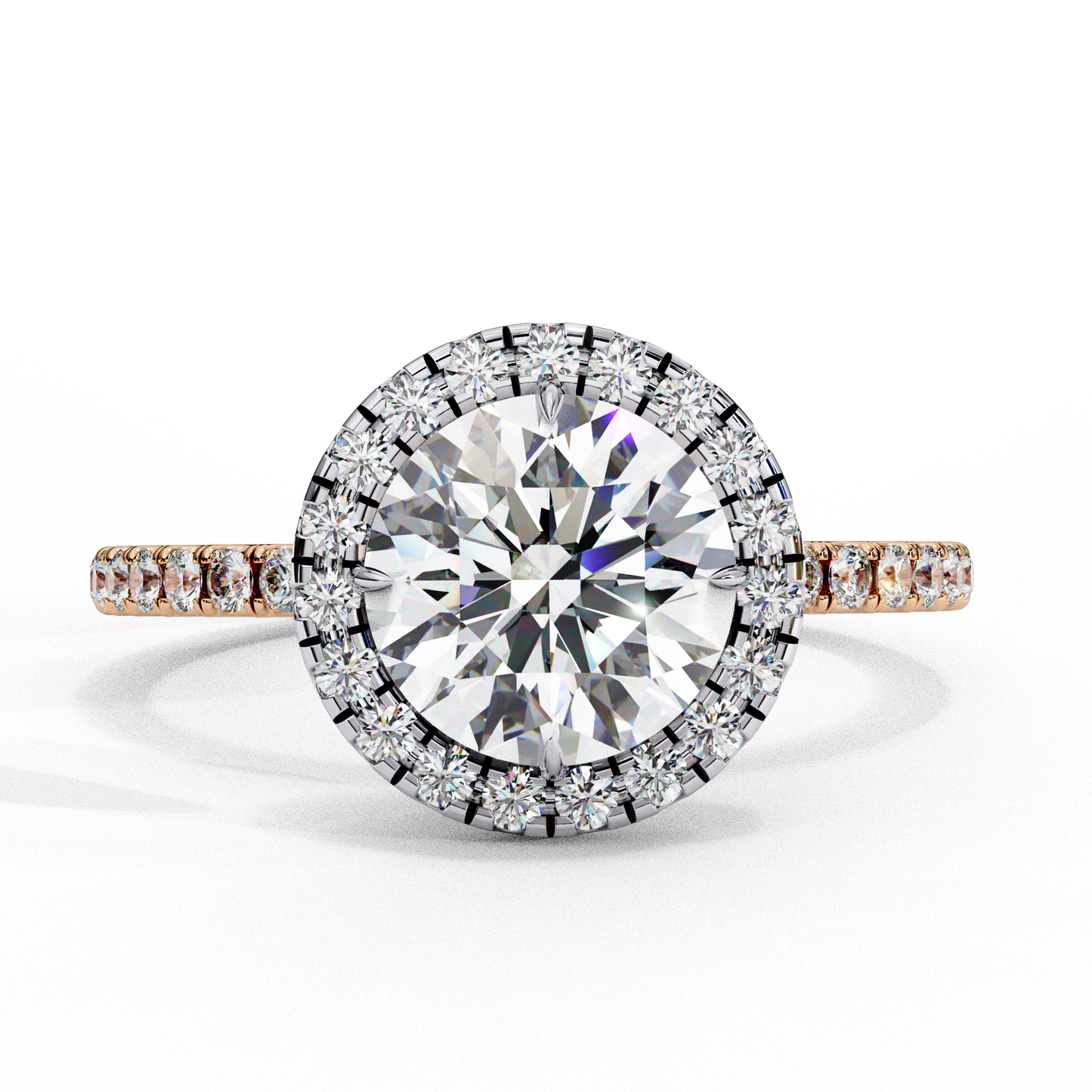 2.65 Ct Round Cut Lab Grown Diamond Halo Gold Engagement Ring/Wedding Ring/E Color/VS Clarity/2 Ct Diamond Ring/CVD Diamond Ring/Round Cut Diamond/Round Diamond Side Stone/Prong Set/Pave Set/Halo Set/10k Gold/14k Gold/18k Gold/Yellow Gold/White Gold/Rose Gold/Anniversary Gift