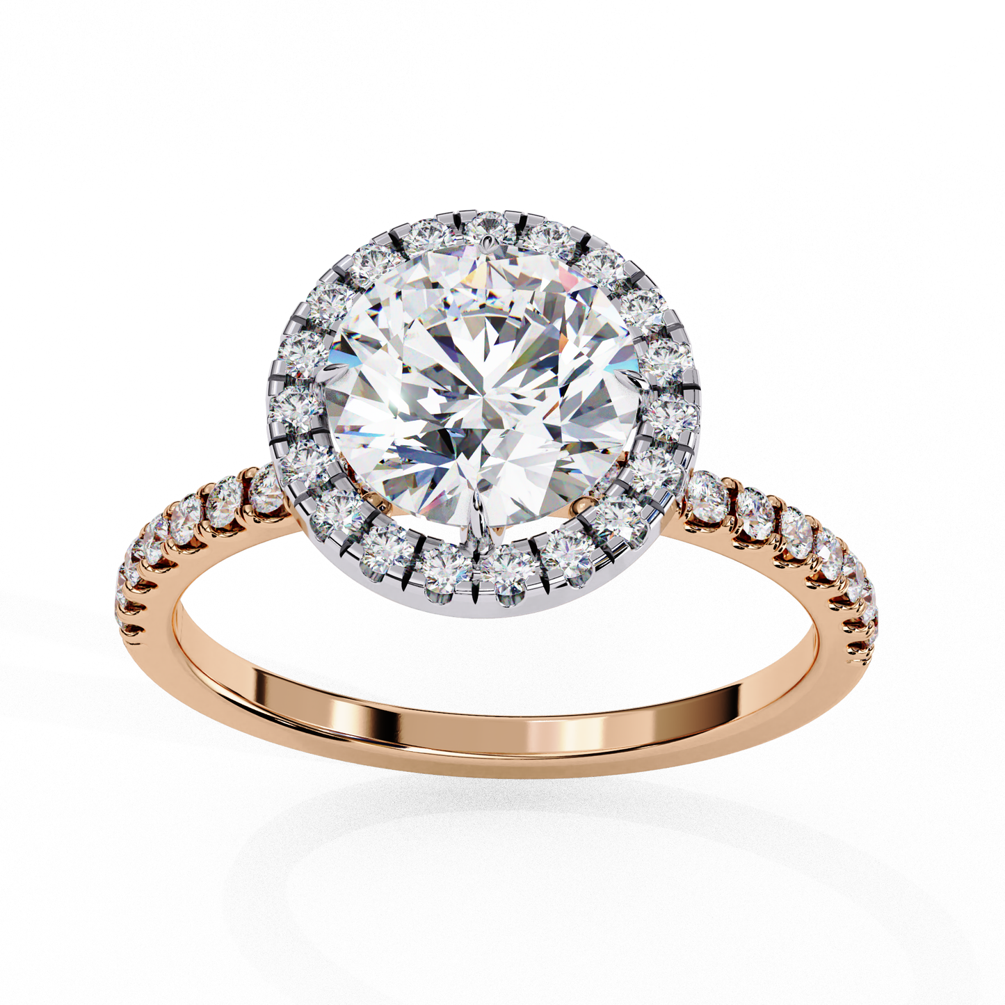 2.65 Ct Round Cut Lab Grown Diamond Halo Gold Engagement Ring/Wedding Ring/E Color/VS Clarity/2 Ct Diamond Ring/CVD Diamond Ring/Round Cut Diamond/Round Diamond Side Stone/Prong Set/Pave Set/Halo Set/10k Gold/14k Gold/18k Gold/Yellow Gold/White Gold/Rose Gold/Anniversary Gift