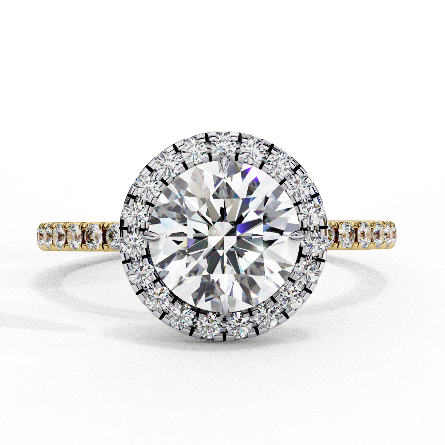 2.65 Ct Round Cut Lab Grown Diamond Halo Gold Engagement Ring/Wedding Ring/E Color/VS Clarity/2 Ct Diamond Ring/CVD Diamond Ring/Round Cut Diamond/Round Diamond Side Stone/Prong Set/Pave Set/Halo Set/10k Gold/14k Gold/18k Gold/Yellow Gold/White Gold/Rose Gold/Anniversary Gift