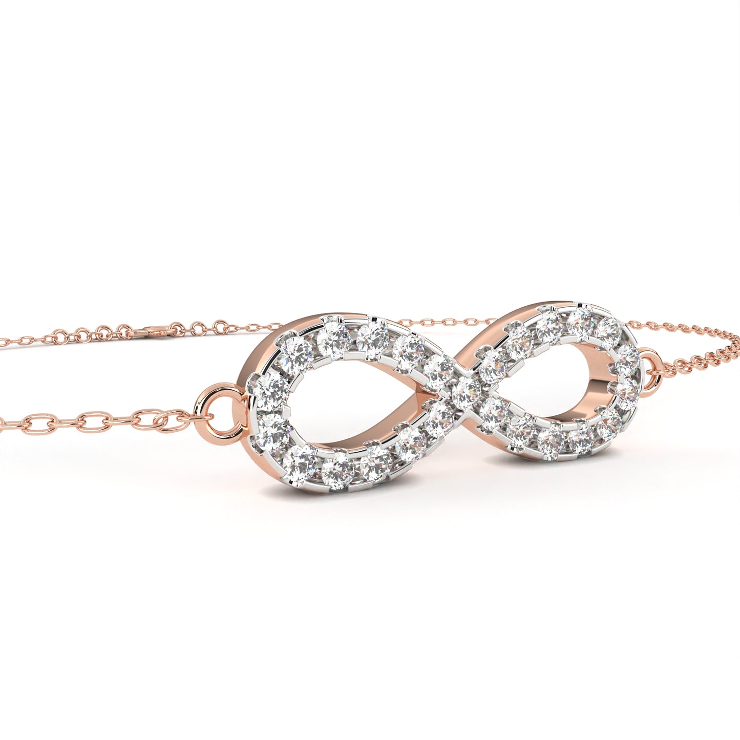 0.45 CTW Round Cut Lab Grown Diamond Pave Infinity Bracelet/Gold Diamond Bracelet/1 CTW Diamond Bracelet/Solitaire Diamond Bracelet/Anniversary Gift For Her/igi Certified/Ethical Diamond/Silver Bracelet/Gold Bracelet/EF Color Diamond/VS Clarity Diamond/Manmade Diamond/Lab Grown Diamond/Round Cut Diamond/Bracelet