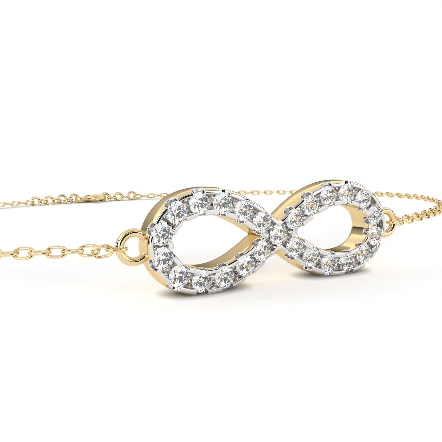 0.45 CTW Round Cut Lab Grown Diamond Pave Infinity Bracelet/Gold Diamond Bracelet/1 CTW Diamond Bracelet/Solitaire Diamond Bracelet/Anniversary Gift For Her/igi Certified/Ethical Diamond/Silver Bracelet/Gold Bracelet/EF Color Diamond/VS Clarity Diamond/Manmade Diamond/Lab Grown Diamond/Round Cut Diamond/Bracelet
