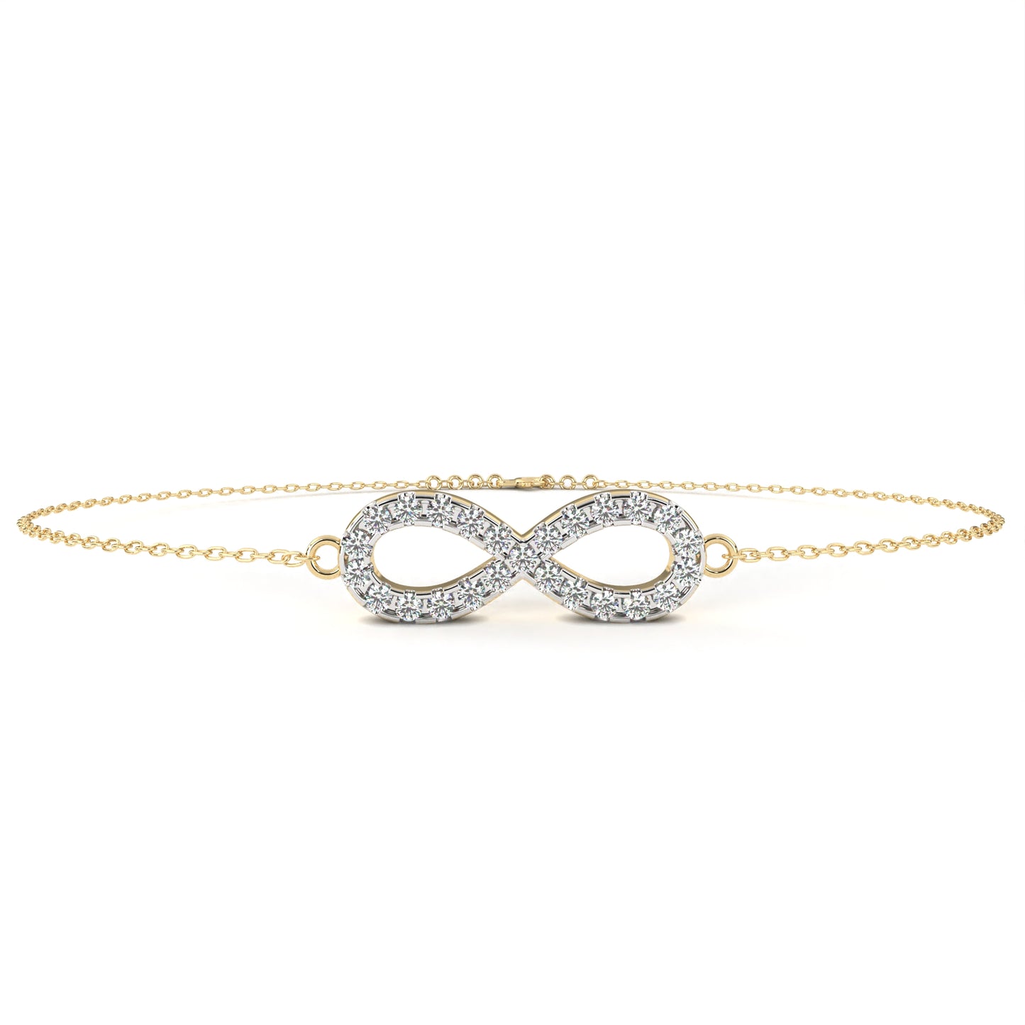 0.45 CTW Round Cut Lab Grown Diamond Pave Infinity Bracelet/Gold Diamond Bracelet/1 CTW Diamond Bracelet/Solitaire Diamond Bracelet/Anniversary Gift For Her/igi Certified/Ethical Diamond/Silver Bracelet/Gold Bracelet/EF Color Diamond/VS Clarity Diamond/Manmade Diamond/Lab Grown Diamond/Round Cut Diamond/Bracelet