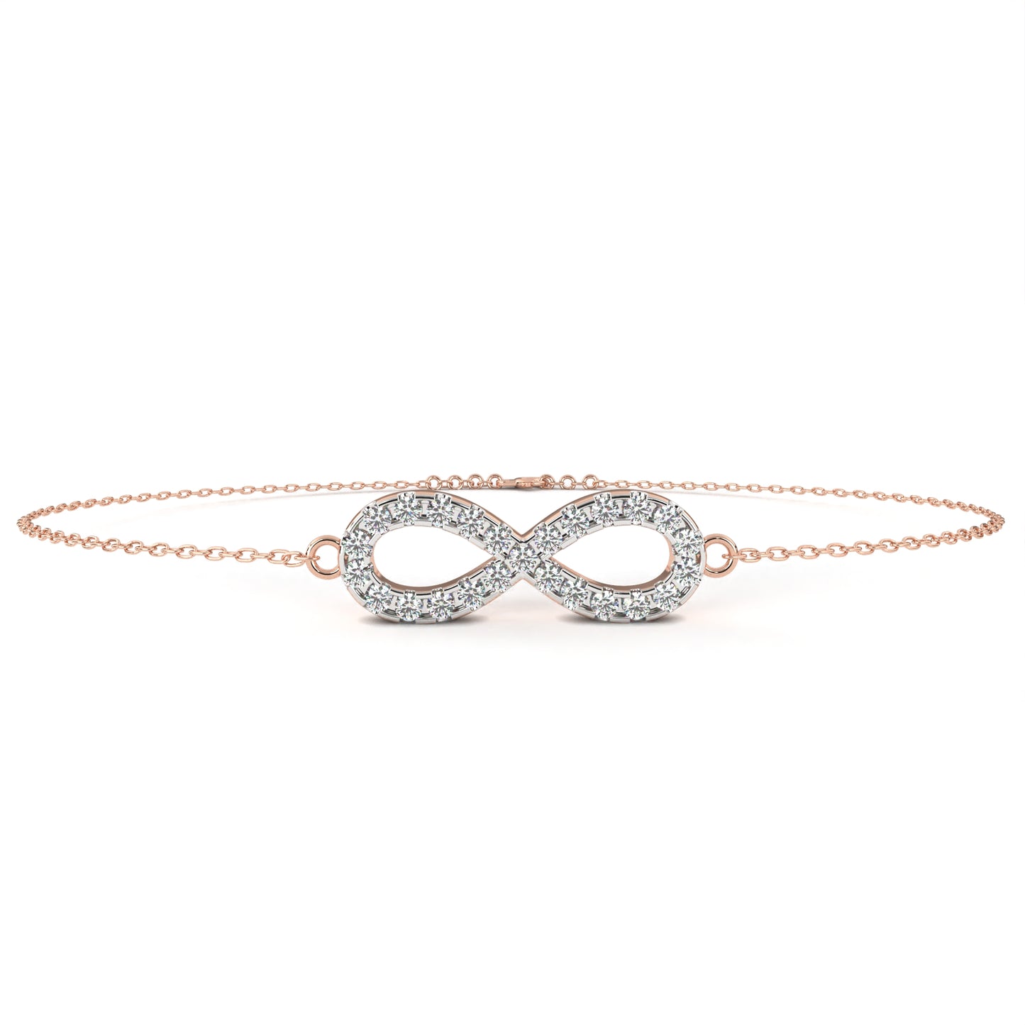 0.45 CTW Round Cut Lab Grown Diamond Pave Infinity Bracelet/Gold Diamond Bracelet/1 CTW Diamond Bracelet/Solitaire Diamond Bracelet/Anniversary Gift For Her/igi Certified/Ethical Diamond/Silver Bracelet/Gold Bracelet/EF Color Diamond/VS Clarity Diamond/Manmade Diamond/Lab Grown Diamond/Round Cut Diamond/Bracelet