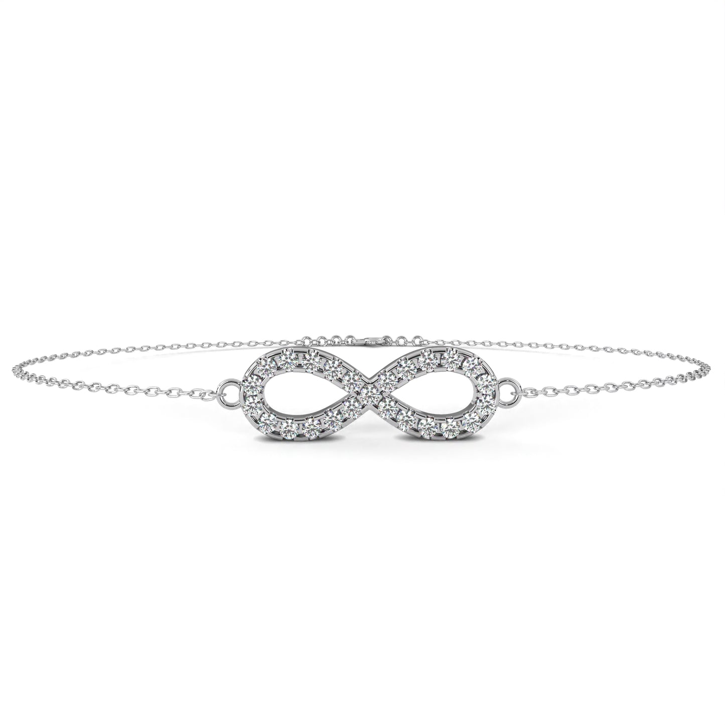 0.45 CTW Round Cut Lab Grown Diamond Pave Infinity Bracelet/Gold Diamond Bracelet/1 CTW Diamond Bracelet/Solitaire Diamond Bracelet/Anniversary Gift For Her/igi Certified/Ethical Diamond/Silver Bracelet/Gold Bracelet/EF Color Diamond/VS Clarity Diamond/Manmade Diamond/Lab Grown Diamond/Round Cut Diamond/Bracelet