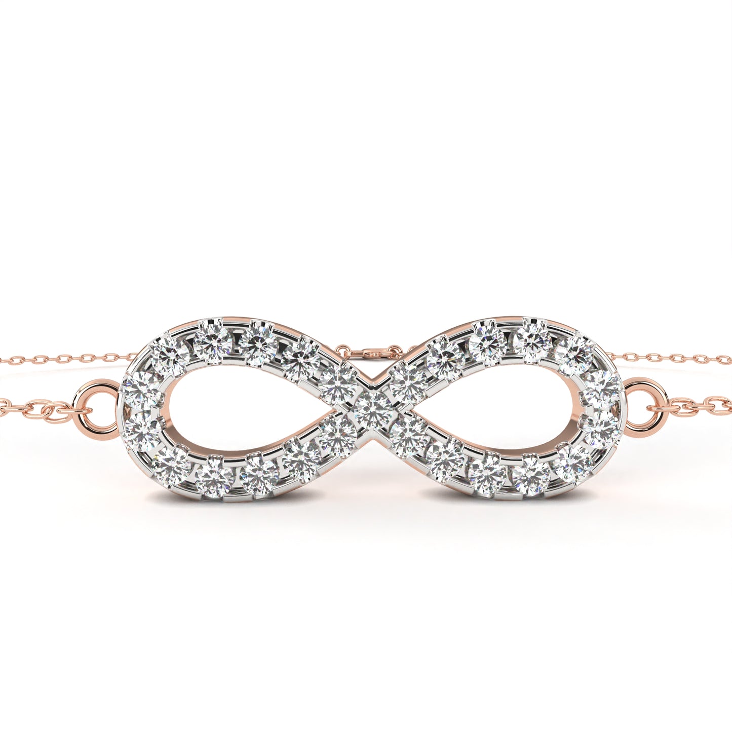 0.45 CTW Round Cut Lab Grown Diamond Pave Infinity Bracelet/Gold Diamond Bracelet/1 CTW Diamond Bracelet/Solitaire Diamond Bracelet/Anniversary Gift For Her/igi Certified/Ethical Diamond/Silver Bracelet/Gold Bracelet/EF Color Diamond/VS Clarity Diamond/Manmade Diamond/Lab Grown Diamond/Round Cut Diamond/Bracelet