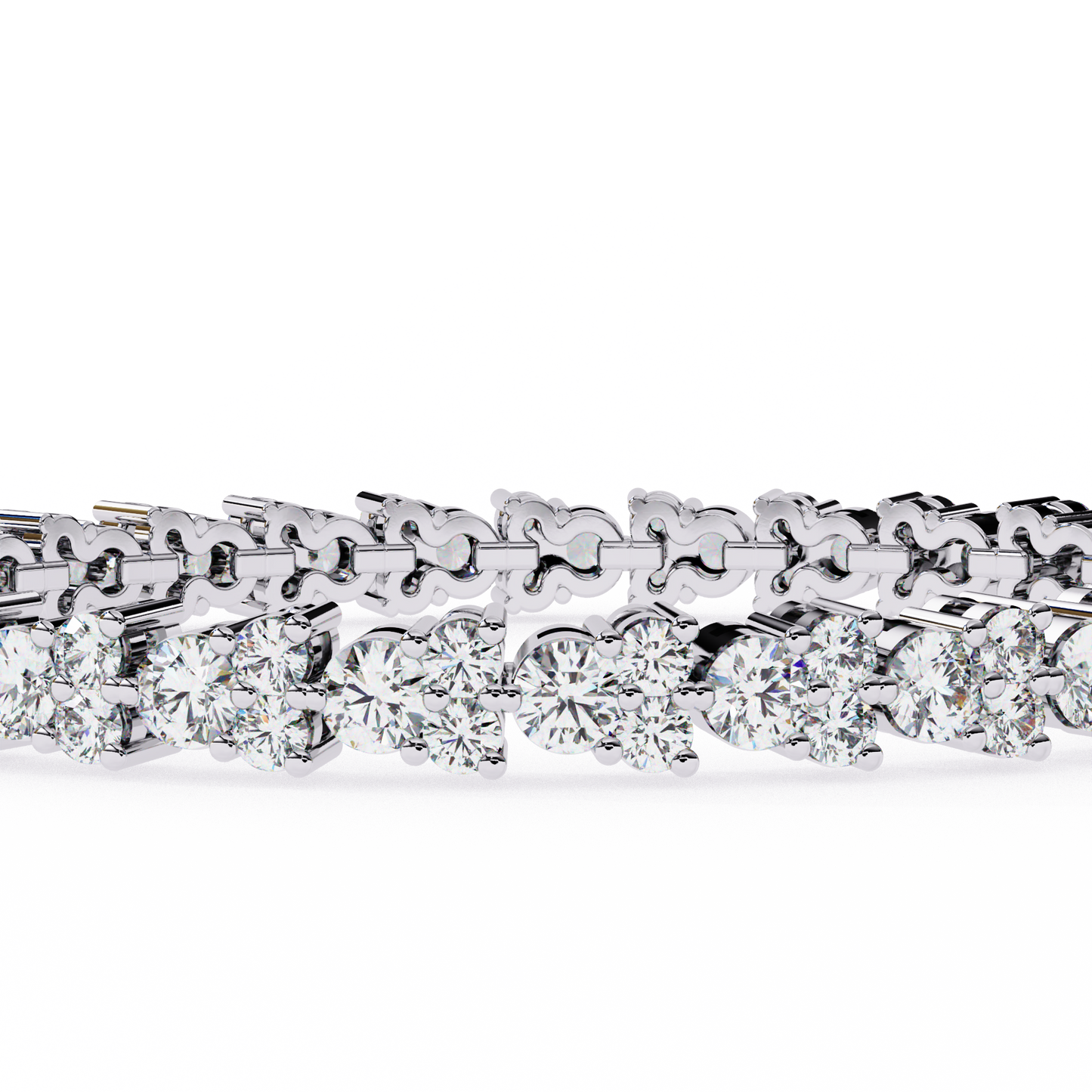 Trio Round Stone Bangle/Gold Diamond Bangle/4 CTW Diamond Bracelet/Solitaire Diamond Bracelet Bangle/Anniversary Gift For Her/igi Certified/Ethical Diamond/Silver Bracelet/Gold Bracelet/EF Color Diamond/VS Clarity Diamond/Manmade Diamond/Lab Grown Diamond/Round Cut Diamond/Bracelet