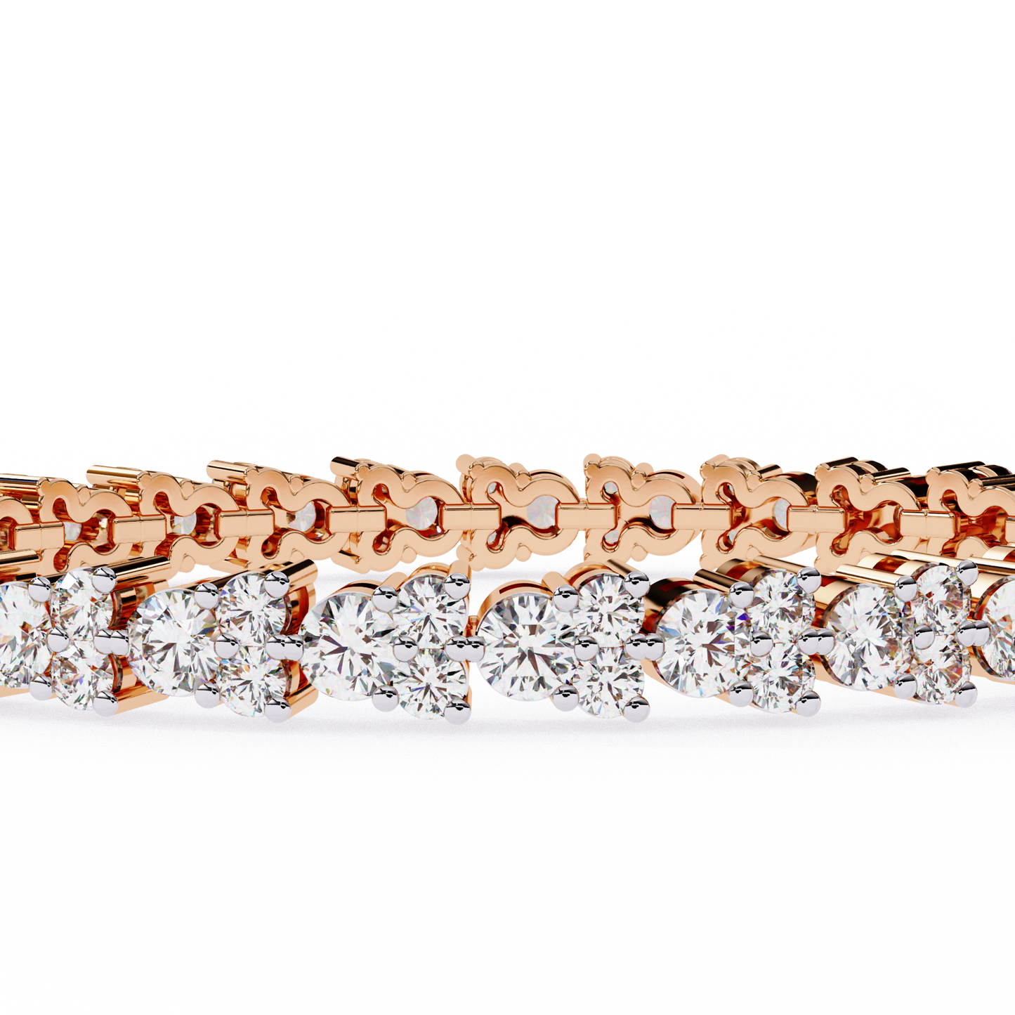 Trio Round Stone Bangle/Gold Diamond Bangle/4 CTW Diamond Bracelet/Solitaire Diamond Bracelet Bangle/Anniversary Gift For Her/igi Certified/Ethical Diamond/Silver Bracelet/Gold Bracelet/EF Color Diamond/VS Clarity Diamond/Manmade Diamond/Lab Grown Diamond/Round Cut Diamond/Bracelet