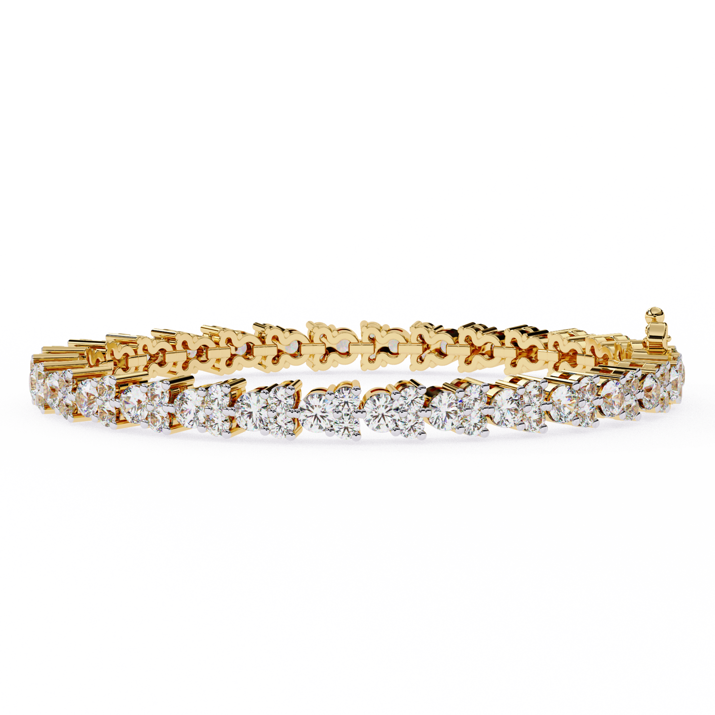 Trio Round Stone Bangle/Gold Diamond Bangle/4 CTW Diamond Bracelet/Solitaire Diamond Bracelet Bangle/Anniversary Gift For Her/igi Certified/Ethical Diamond/Silver Bracelet/Gold Bracelet/EF Color Diamond/VS Clarity Diamond/Manmade Diamond/Lab Grown Diamond/Round Cut Diamond/Bracelet