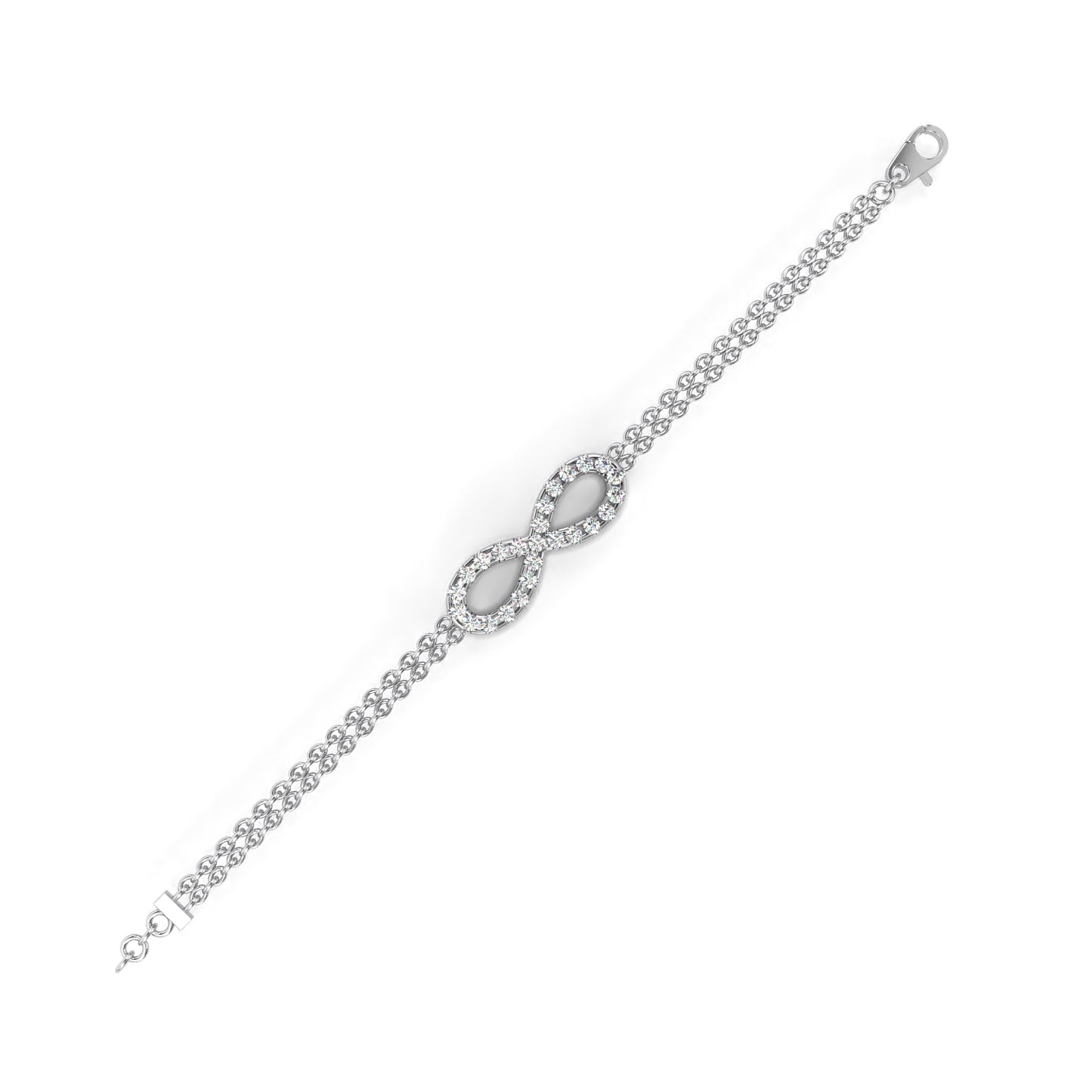 0.45 CTW Round Cut Lab Grown Diamond Infinity Double Chain Bracelet/Gold Diamond Bracelet/1 CTW Diamond Bracelet/Solitaire Diamond Bracelet/Anniversary Gift For Her/igi Certified/Ethical Diamond/Silver Bracelet/Gold Bracelet/F Color Diamond/VS Clarity Diamond/Manmade Diamond/Lab Grown Diamond/Round Cut Diamond/Bracelet