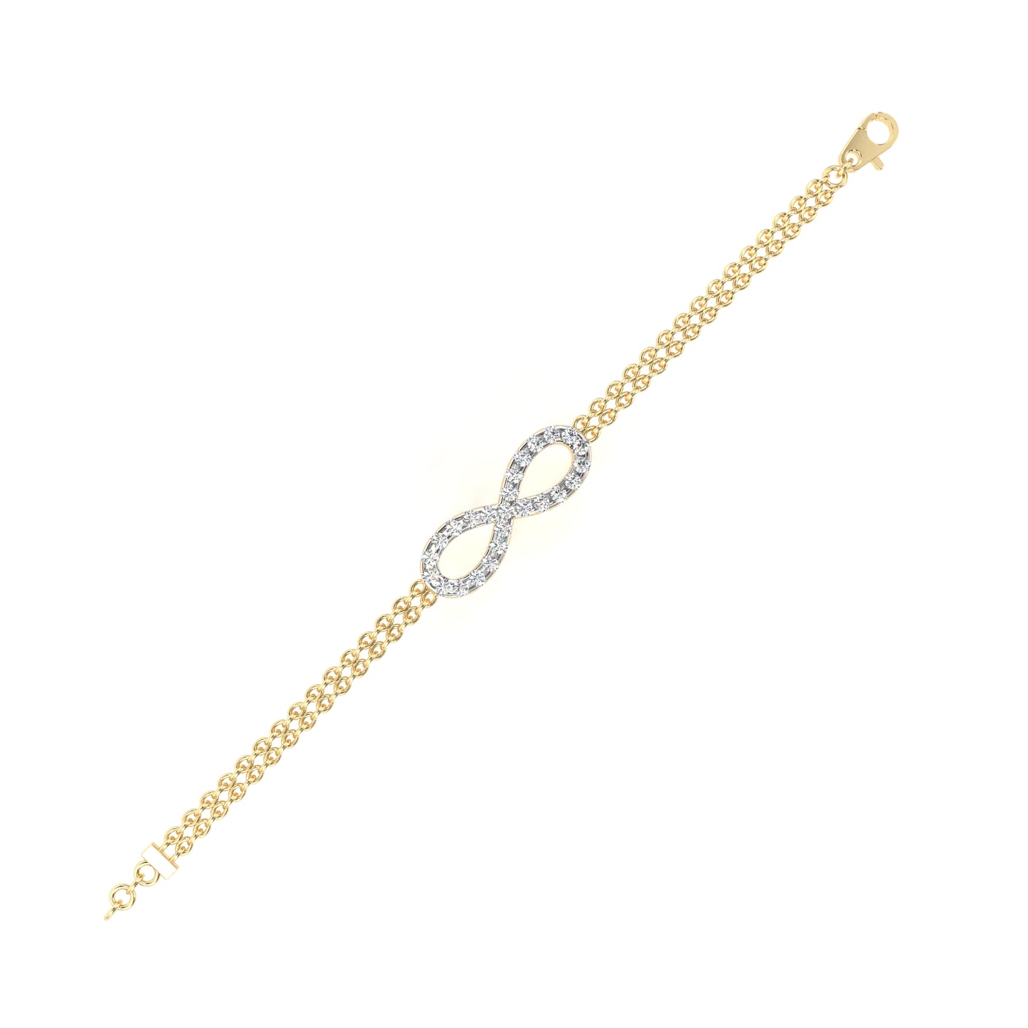 0.45 CTW Round Cut Lab Grown Diamond Infinity Double Chain Bracelet/Gold Diamond Bracelet/1 CTW Diamond Bracelet/Solitaire Diamond Bracelet/Anniversary Gift For Her/igi Certified/Ethical Diamond/Silver Bracelet/Gold Bracelet/F Color Diamond/VS Clarity Diamond/Manmade Diamond/Lab Grown Diamond/Round Cut Diamond/Bracelet