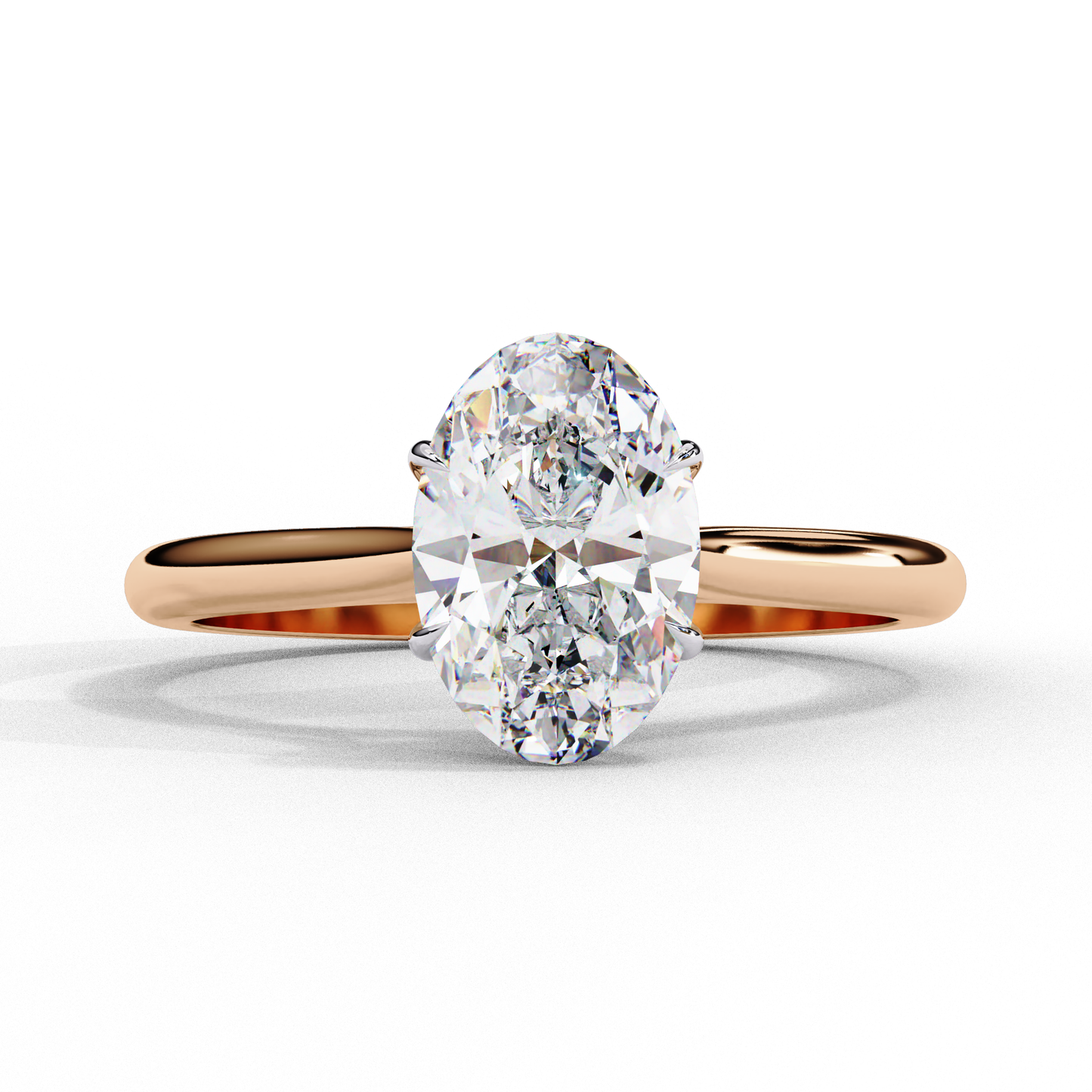 1 ct Oval Ring/E Color/VS Clarity/Oval Cut Diamond/CVD Diamond Ring/Four Prong Setting/Solitaire Ring/Engagement Ring/Wedding Ring/Rose Gold/White Gold/Yellow Gold/10k Gold/14k Gold/18k Gold/1 Ct Oval Diamond Ring