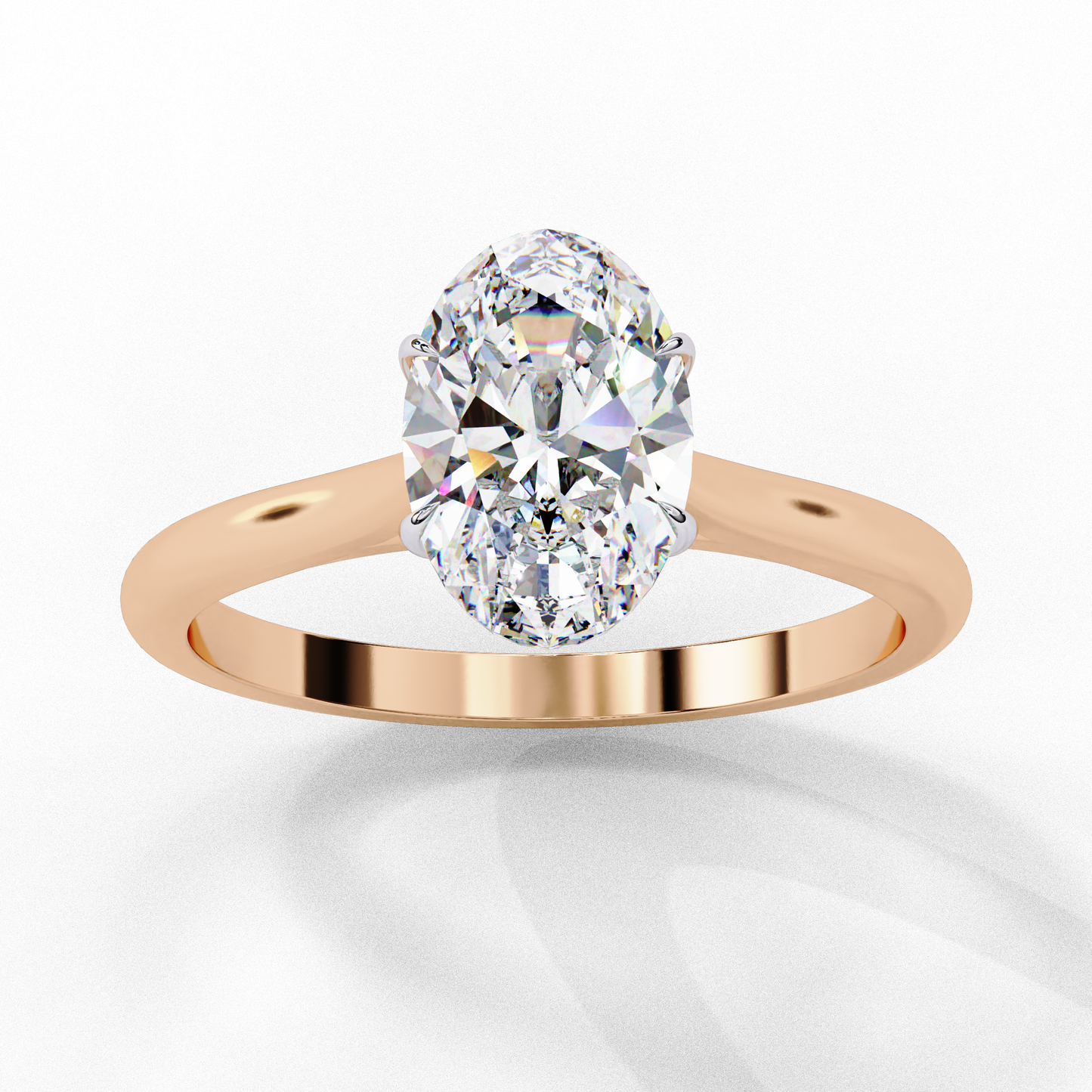 1 ct Oval Ring/E Color/VS Clarity/Oval Cut Diamond/CVD Diamond Ring/Four Prong Setting/Solitaire Ring/Engagement Ring/Wedding Ring/Rose Gold/White Gold/Yellow Gold/10k Gold/14k Gold/18k Gold/1 Ct Oval Diamond Ring