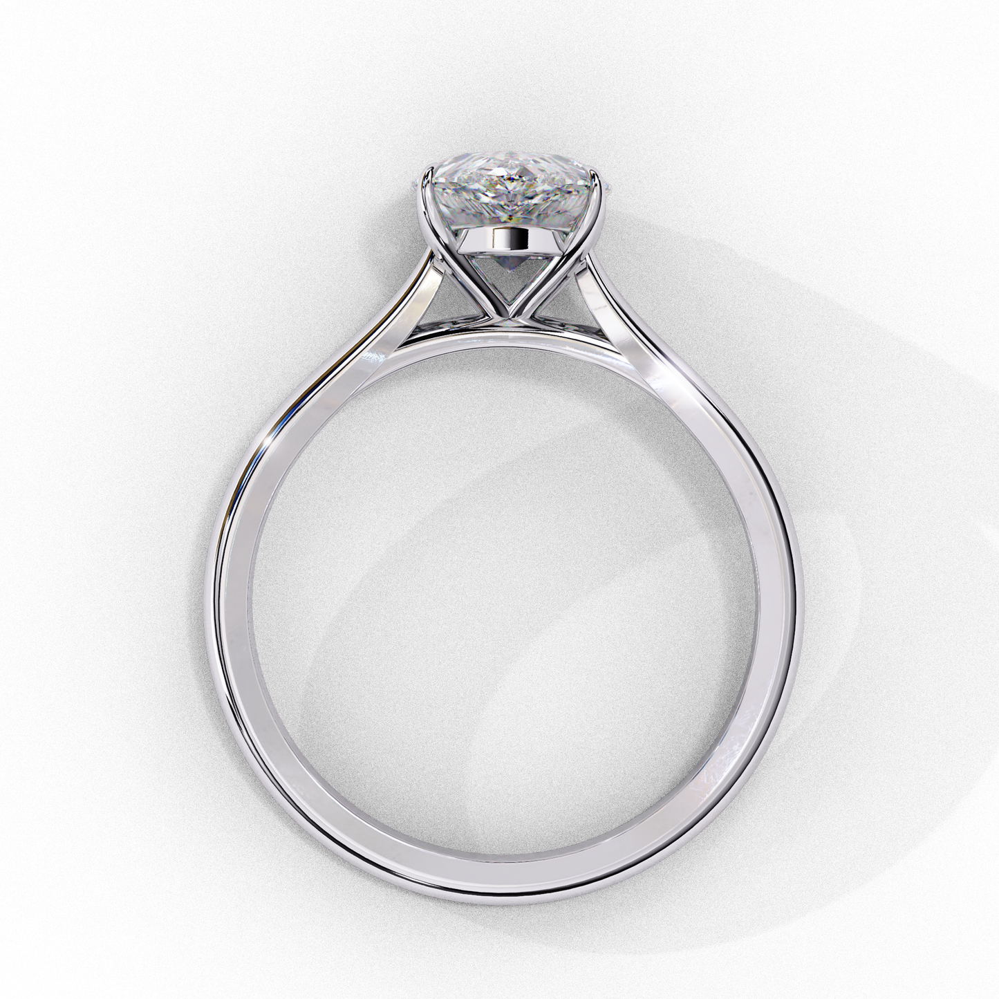 1.5 Ct Pear Cut F-VS1 Lab Grown Diamond Cathedral Engagement Ring/Pear Cut Diamond/1 Ct Diamond Ring/F Color/VS Clarity/Four Prong Setting/Rose Gold/Yellow Gold/White Gold/10k Gold/14k Gold/18k Gold/CVD Diamond Ring