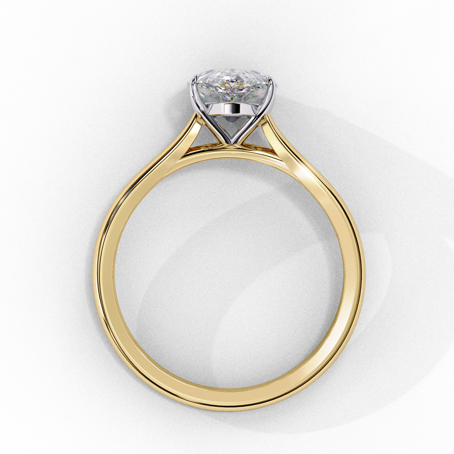 1.5 Ct Pear Cut F-VS1 Lab Grown Diamond Cathedral Engagement Ring/Pear Cut Diamond/1 Ct Diamond Ring/F Color/VS Clarity/Four Prong Setting/Rose Gold/Yellow Gold/White Gold/10k Gold/14k Gold/18k Gold/CVD Diamond Ring