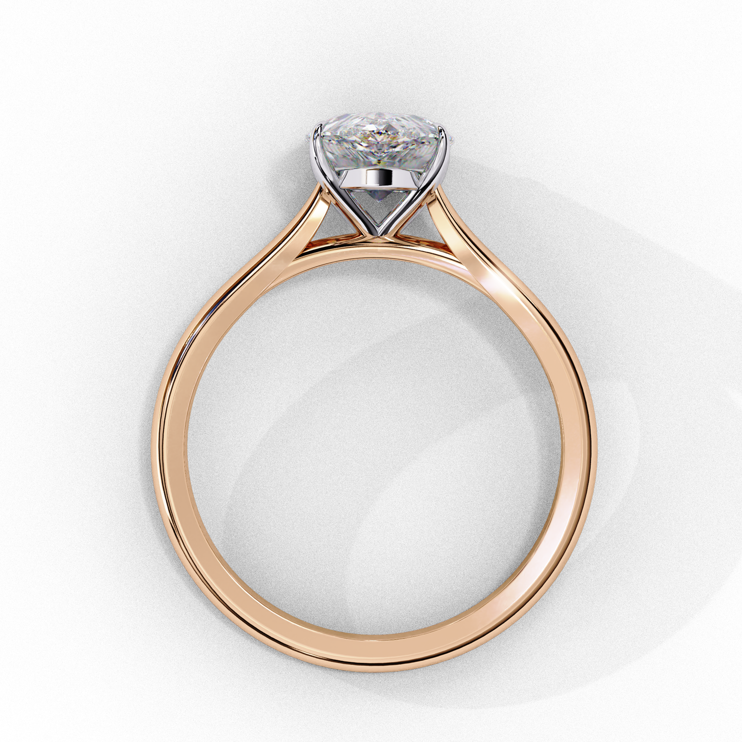1.5 Ct Pear Cut F-VS1 Lab Grown Diamond Cathedral Engagement Ring/Pear Cut Diamond/1 Ct Diamond Ring/F Color/VS Clarity/Four Prong Setting/Rose Gold/Yellow Gold/White Gold/10k Gold/14k Gold/18k Gold/CVD Diamond Ring