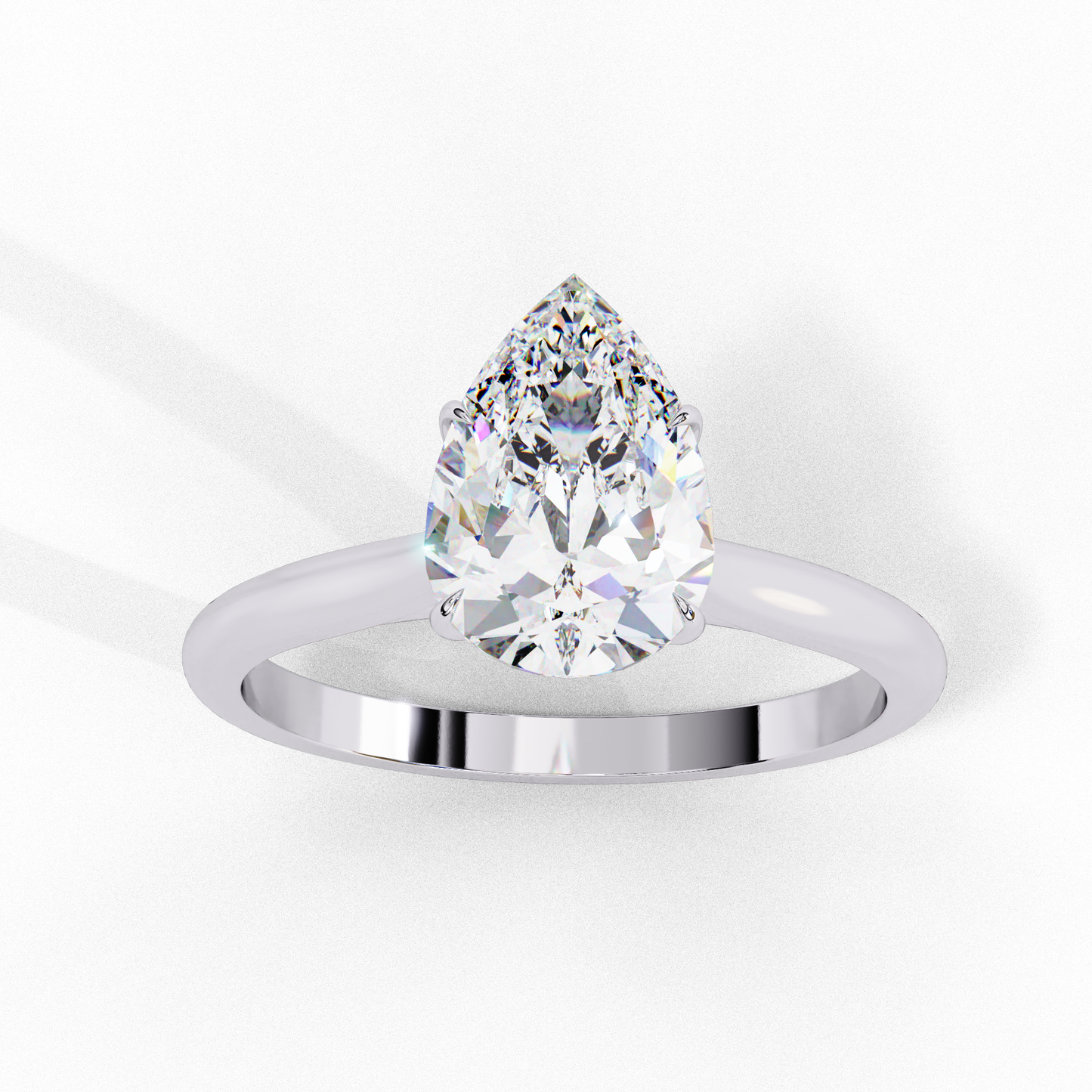 1.5 Ct Pear Cut F-VS1 Lab Grown Diamond Cathedral Engagement Ring/Pear Cut Diamond/1 Ct Diamond Ring/F Color/VS Clarity/Four Prong Setting/Rose Gold/Yellow Gold/White Gold/10k Gold/14k Gold/18k Gold/CVD Diamond Ring