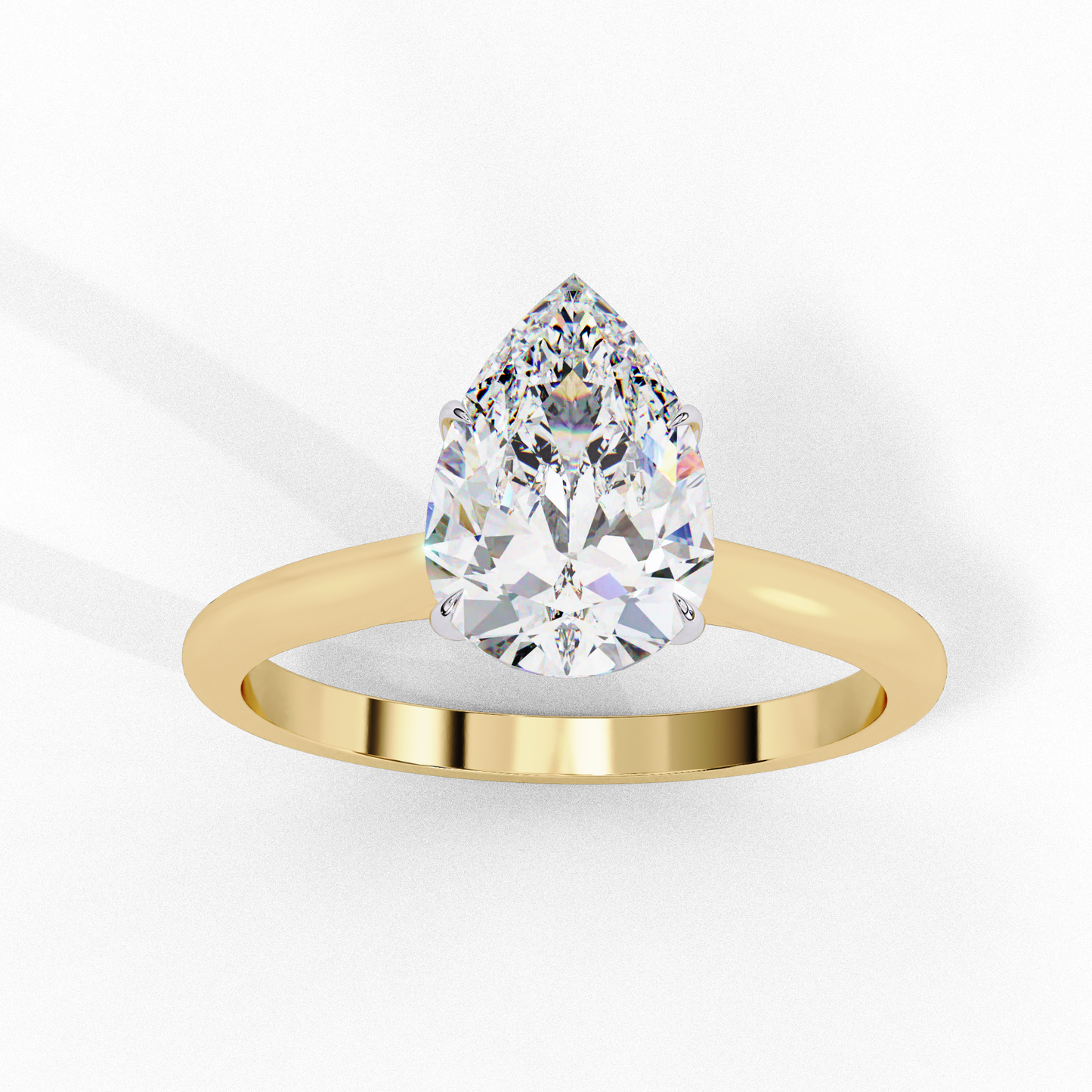 1.5 Ct Pear Cut F-VS1 Lab Grown Diamond Cathedral Engagement Ring/Pear Cut Diamond/1 Ct Diamond Ring/F Color/VS Clarity/Four Prong Setting/Rose Gold/Yellow Gold/White Gold/10k Gold/14k Gold/18k Gold/CVD Diamond Ring