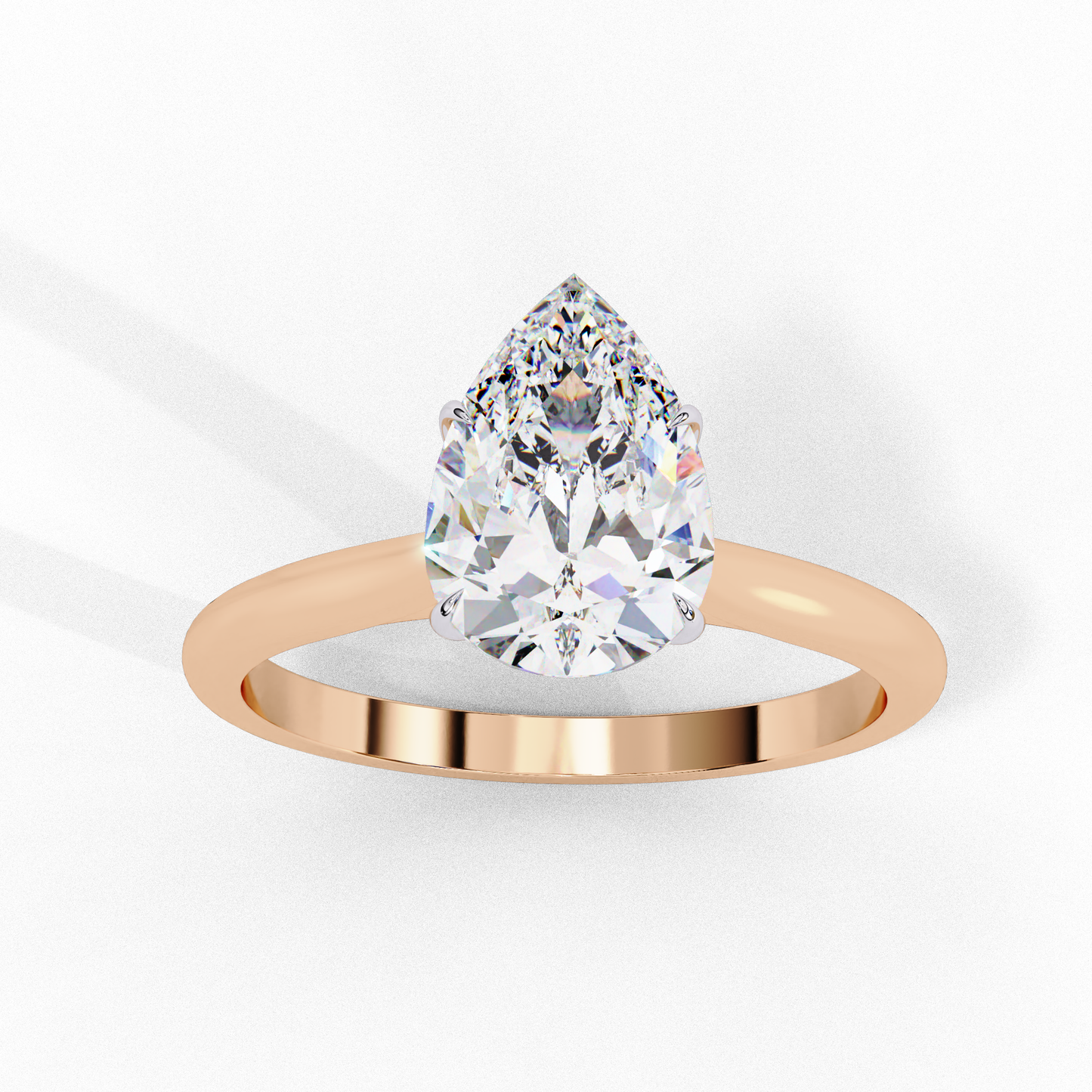 1.5 Ct Pear Cut F-VS1 Lab Grown Diamond Cathedral Engagement Ring/Pear Cut Diamond/1 Ct Diamond Ring/F Color/VS Clarity/Four Prong Setting/Rose Gold/Yellow Gold/White Gold/10k Gold/14k Gold/18k Gold/CVD Diamond Ring