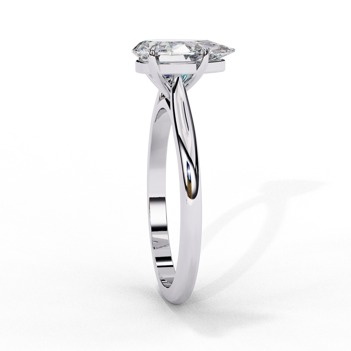 1.5 Ct Pear Cut F-VS1 Lab Grown Diamond Cathedral Engagement Ring/Pear Cut Diamond/1 Ct Diamond Ring/F Color/VS Clarity/Four Prong Setting/Rose Gold/Yellow Gold/White Gold/10k Gold/14k Gold/18k Gold/CVD Diamond Ring