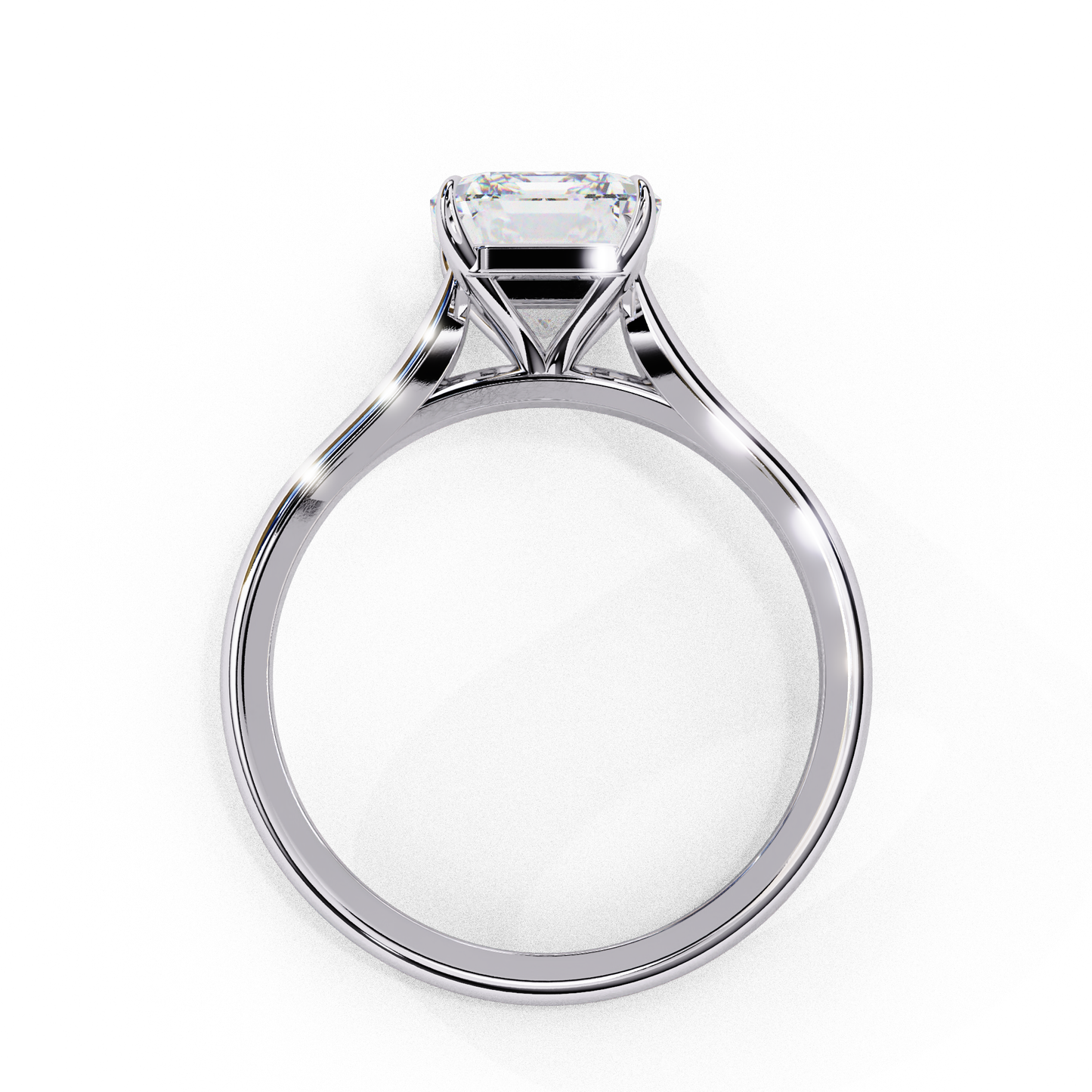 3.0 Ct Emerald Cut F-VS Lab Grown Diamond Solitaire Engagement Ring/3 Ct Diamond Ring/Emerald Cut Diamond/F Color/VS Clarity/10k Gold/14k Gold/18k Gold/CVD Diamond Ring/Yellow Gold/White Gold/Rose Gold/Four Prong Setting