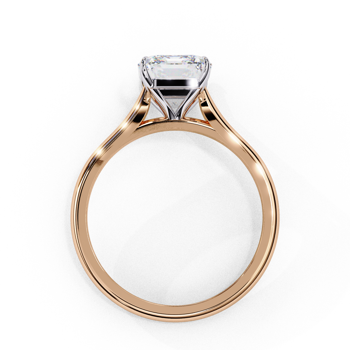 3.0 Ct Emerald Cut F-VS Lab Grown Diamond Solitaire Engagement Ring/3 Ct Diamond Ring/Emerald Cut Diamond/F Color/VS Clarity/10k Gold/14k Gold/18k Gold/CVD Diamond Ring/Yellow Gold/White Gold/Rose Gold/Four Prong Setting