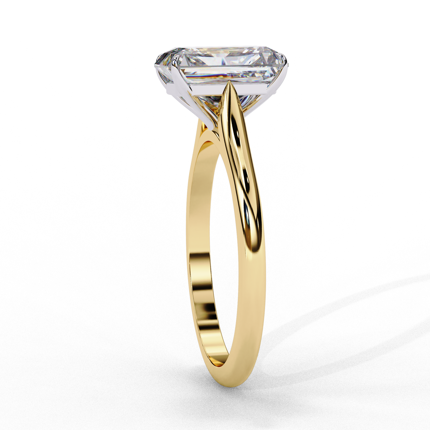 3.0 Ct Emerald Cut F-VS Lab Grown Diamond Solitaire Engagement Ring/3 Ct Diamond Ring/Emerald Cut Diamond/F Color/VS Clarity/10k Gold/14k Gold/18k Gold/CVD Diamond Ring/Yellow Gold/White Gold/Rose Gold/Four Prong Setting