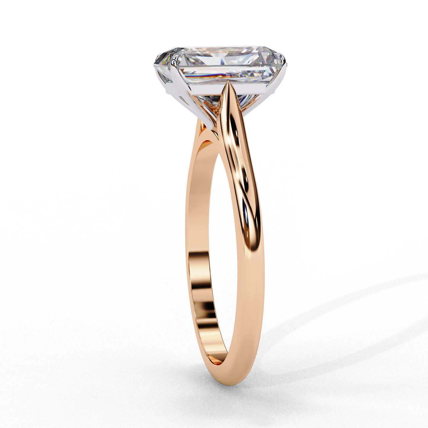3.0 Ct Emerald Cut F-VS Lab Grown Diamond Solitaire Engagement Ring/3 Ct Diamond Ring/Emerald Cut Diamond/F Color/VS Clarity/10k Gold/14k Gold/18k Gold/CVD Diamond Ring/Yellow Gold/White Gold/Rose Gold/Four Prong Setting
